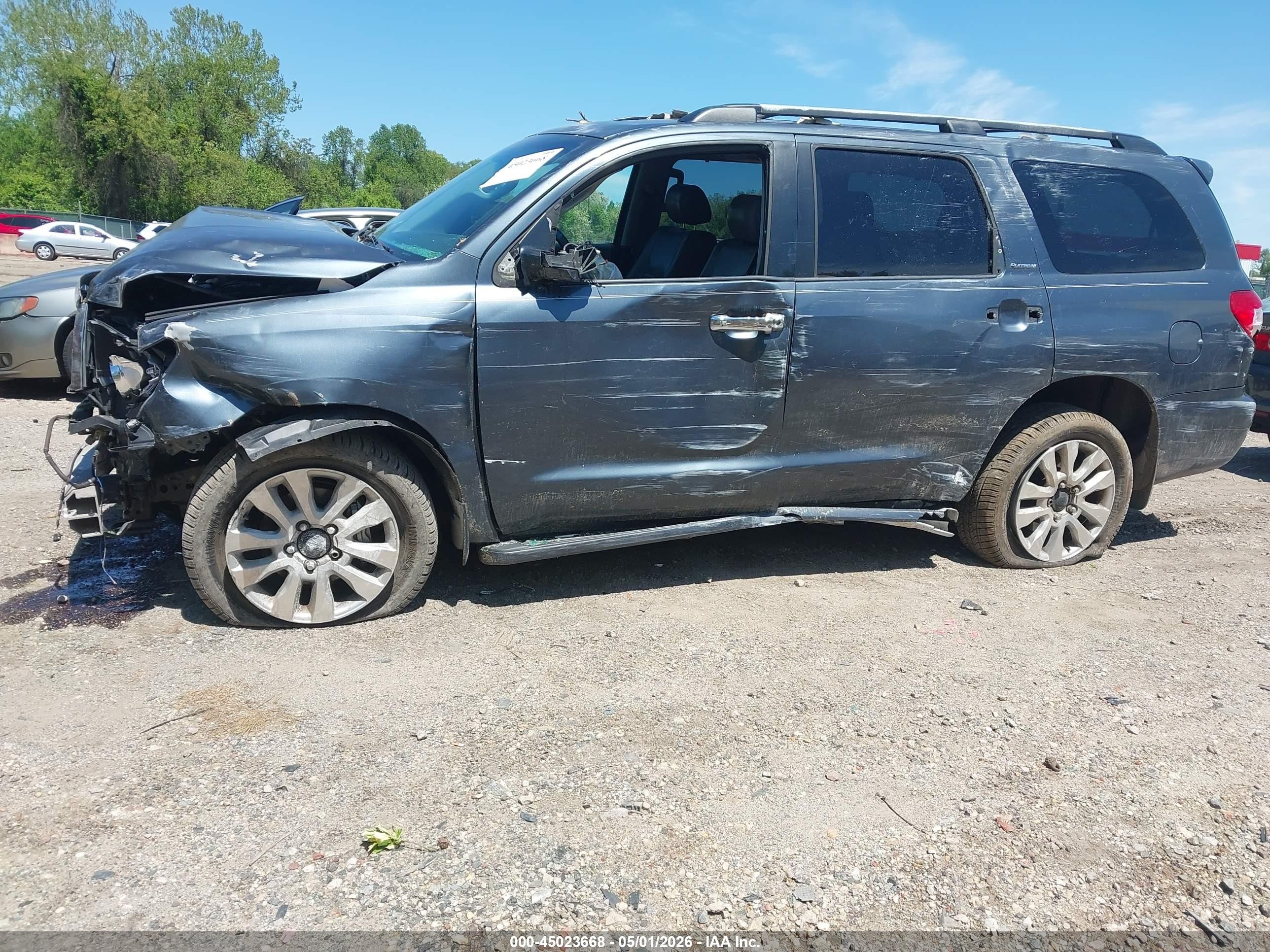 2008 Toyota Sequoia Platinum 5.7l V8 Gray vin: 5TDBY67A98S022025