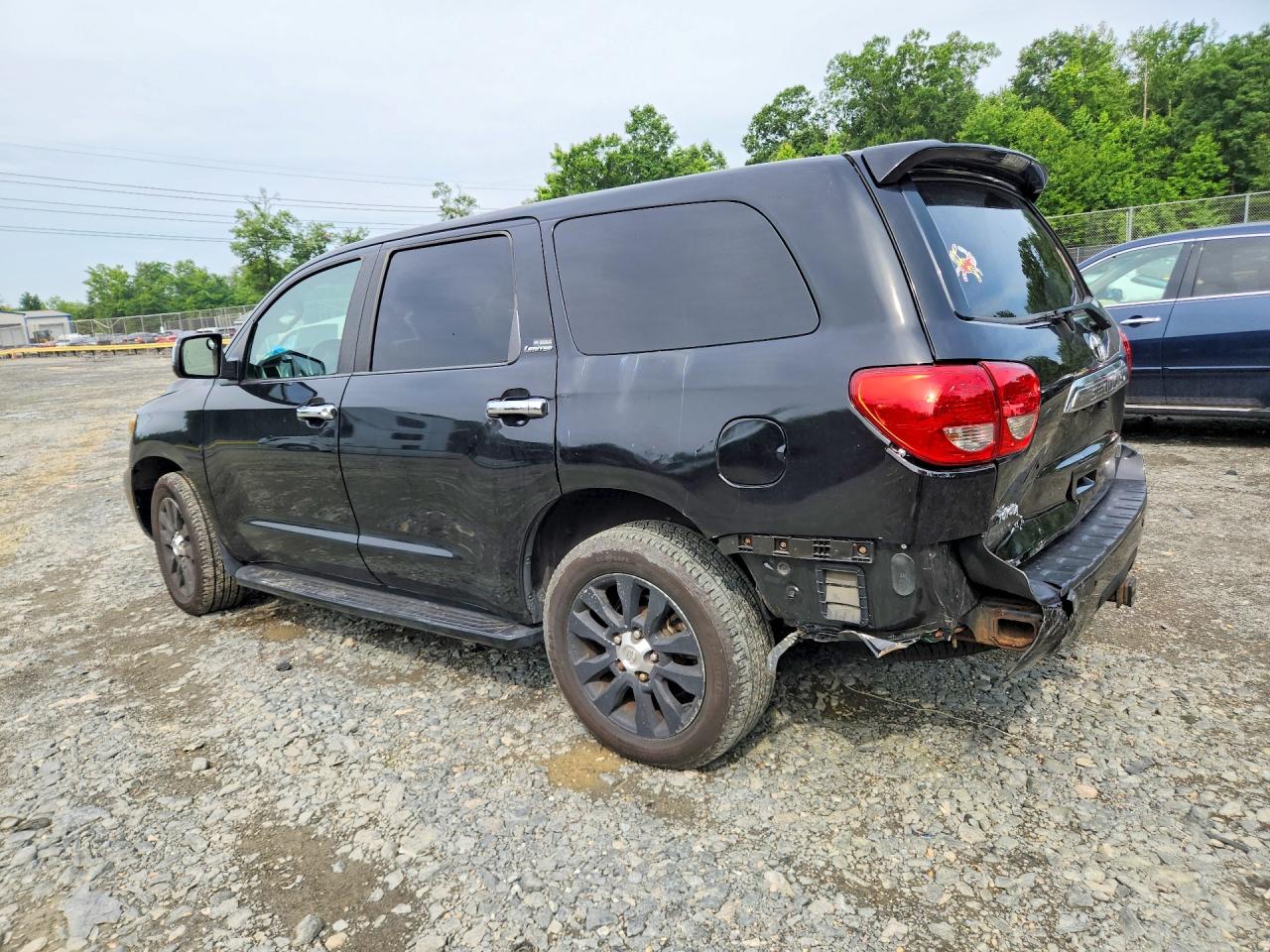 2008 Toyota Sequoia Limited Black vin: 5TDBY68A28S012080