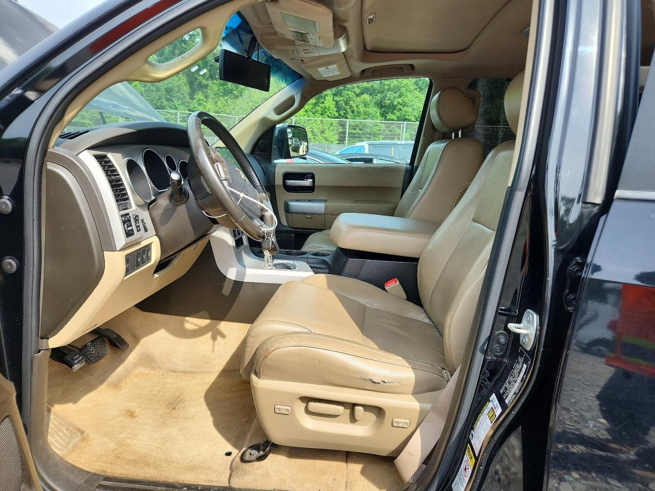 2008 Toyota Sequoia Limited Black vin: 5TDBY68A28S012080