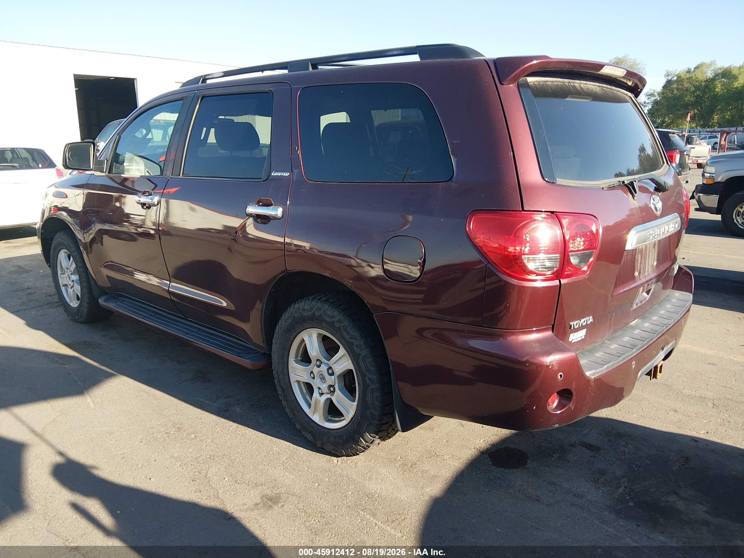 2008 Toyota Sequoia Limited 5.7l V8 Бордовый vin: 5TDBY68A48S003655
