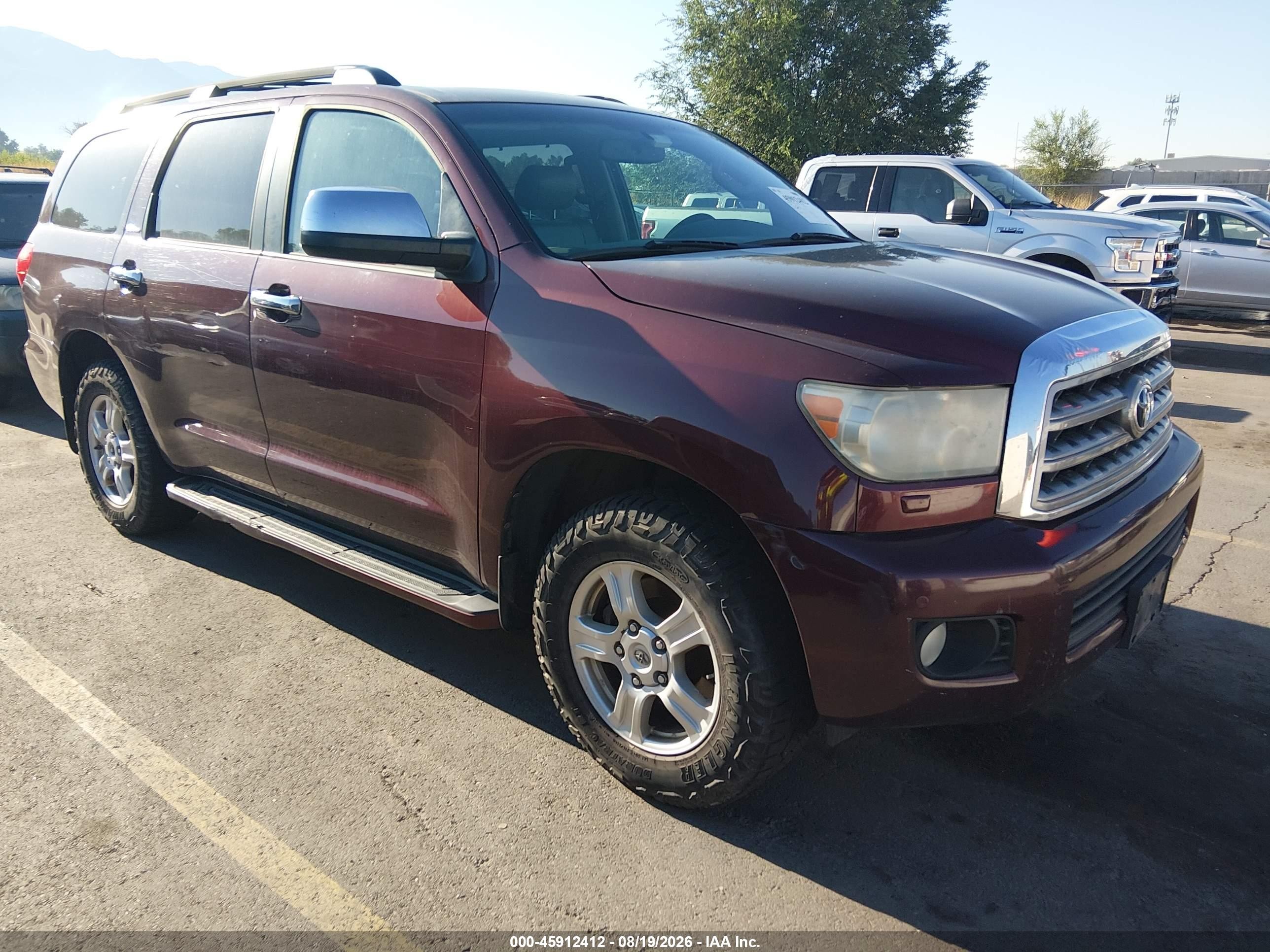2008 Toyota Sequoia Limited 5.7l V8 Бордовый vin: 5TDBY68A48S003655