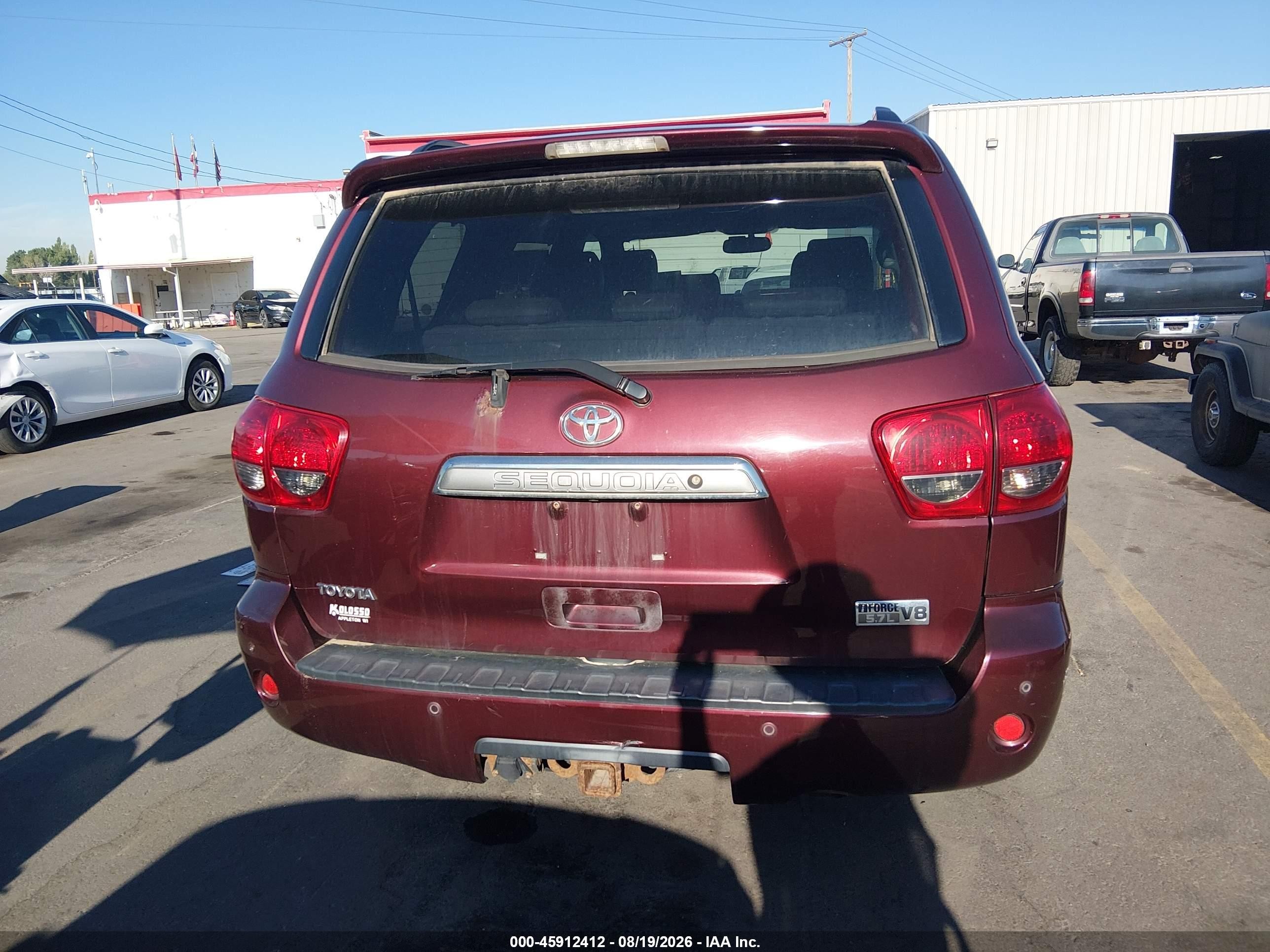 2008 Toyota Sequoia Limited 5.7l V8 Бордовый vin: 5TDBY68A48S003655