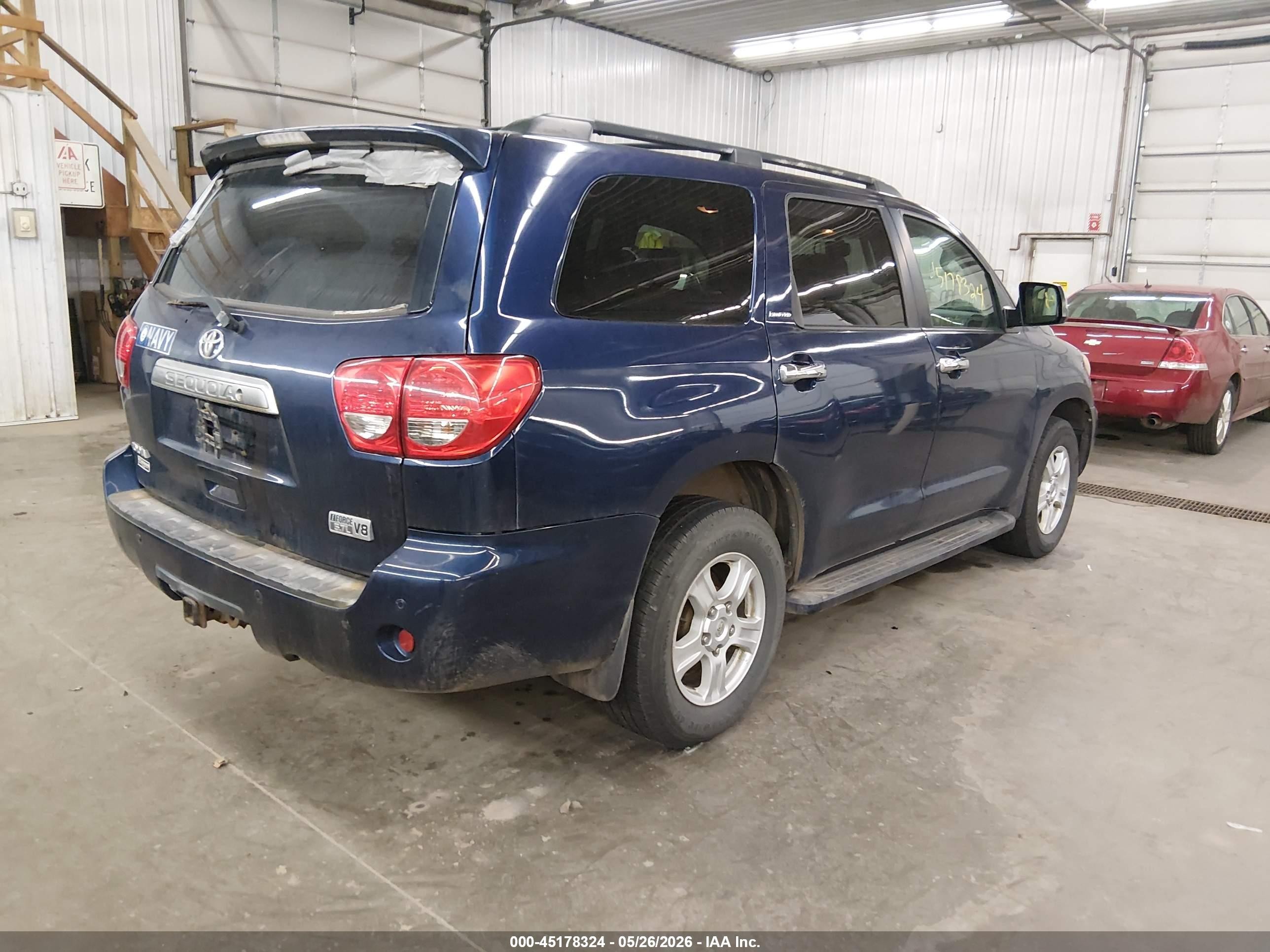 2008 Toyota Sequoia Limited 5.7l V8 Dark Blue vin: 5TDBY68A68S014219