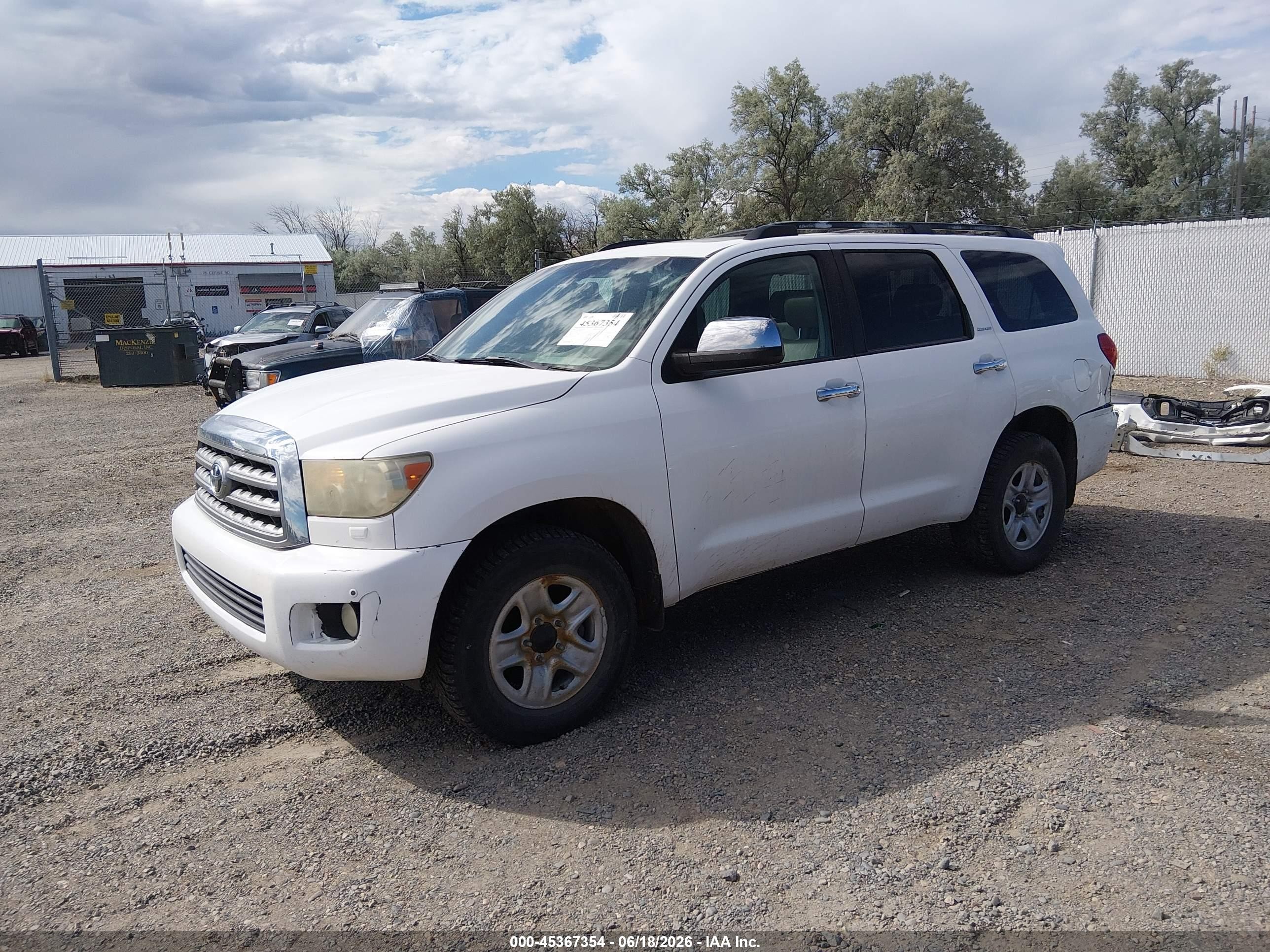 2008 Toyota Sequoia Limited 5.7l V8 Белый vin: 5TDBY68A98S004512