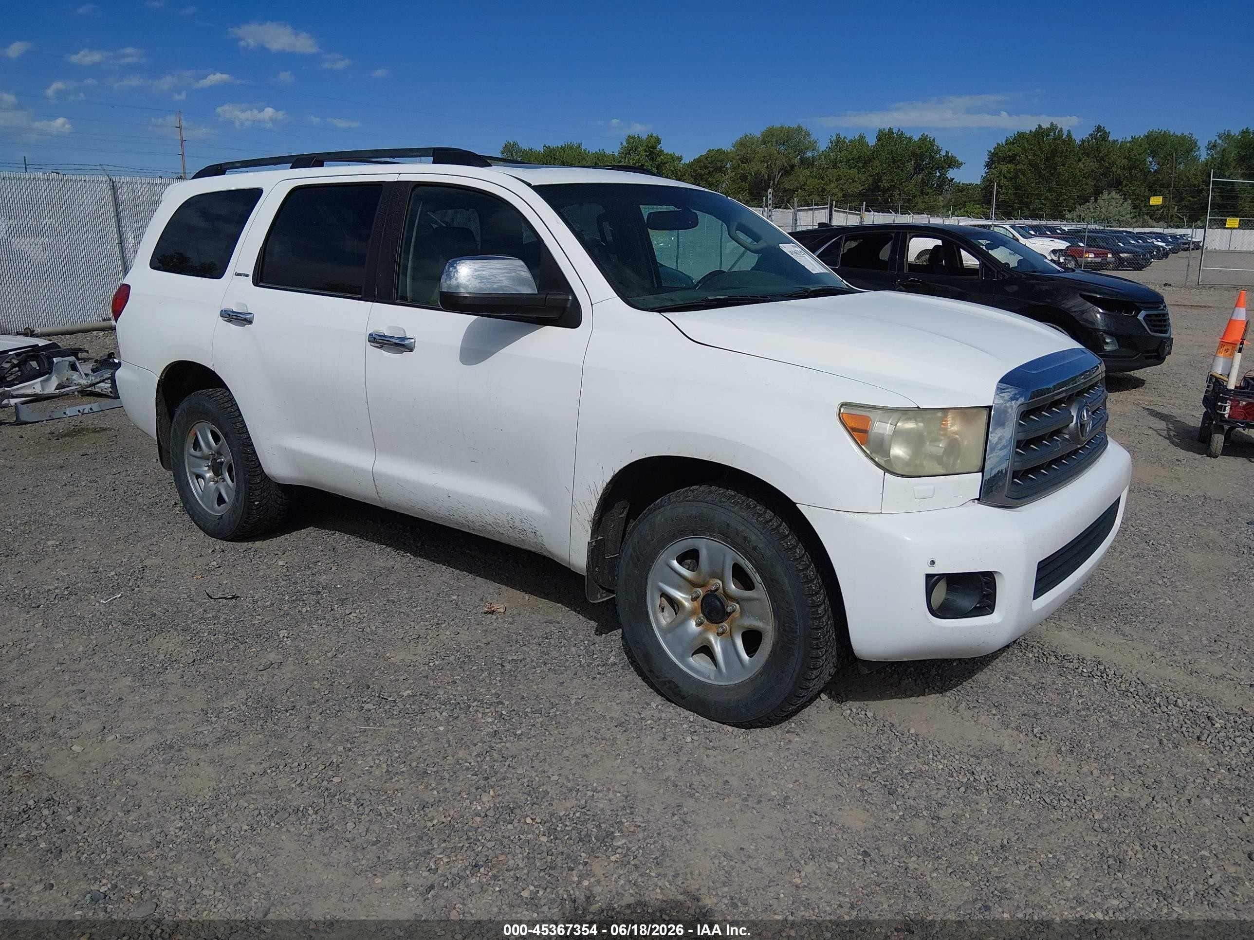 2008 Toyota Sequoia Limited 5.7l V8 Белый vin: 5TDBY68A98S004512