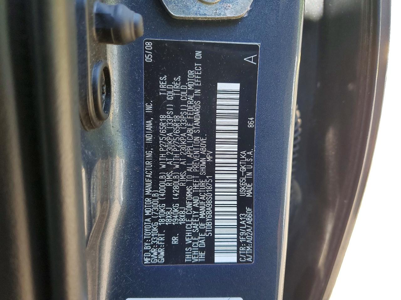 2008 Toyota Sequoia Limited Gray vin: 5TDBY68A98S018751