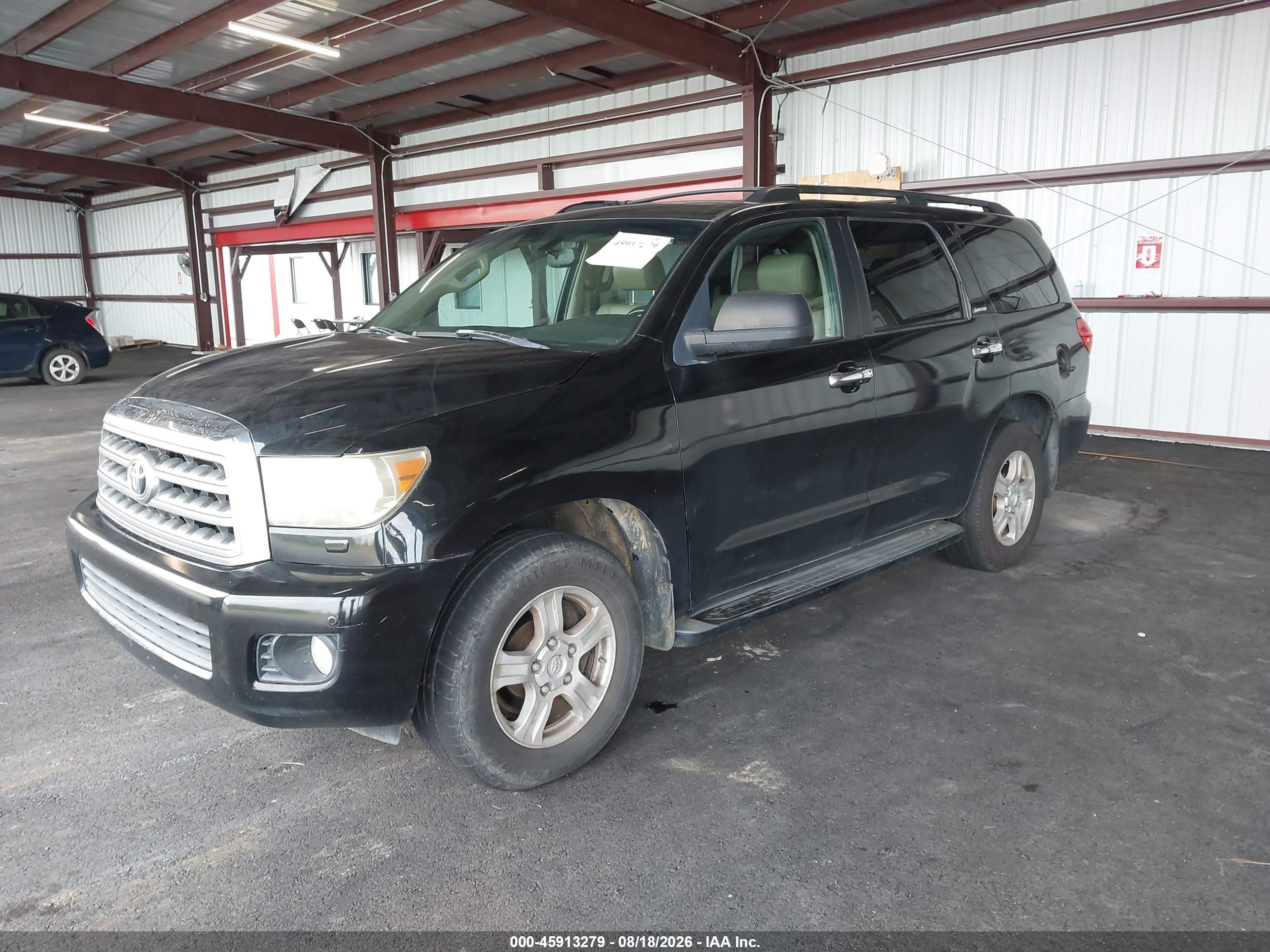 2008 Toyota Sequoia Limited 5.7l V8 Black vin: 5TDBY68AX8S003224
