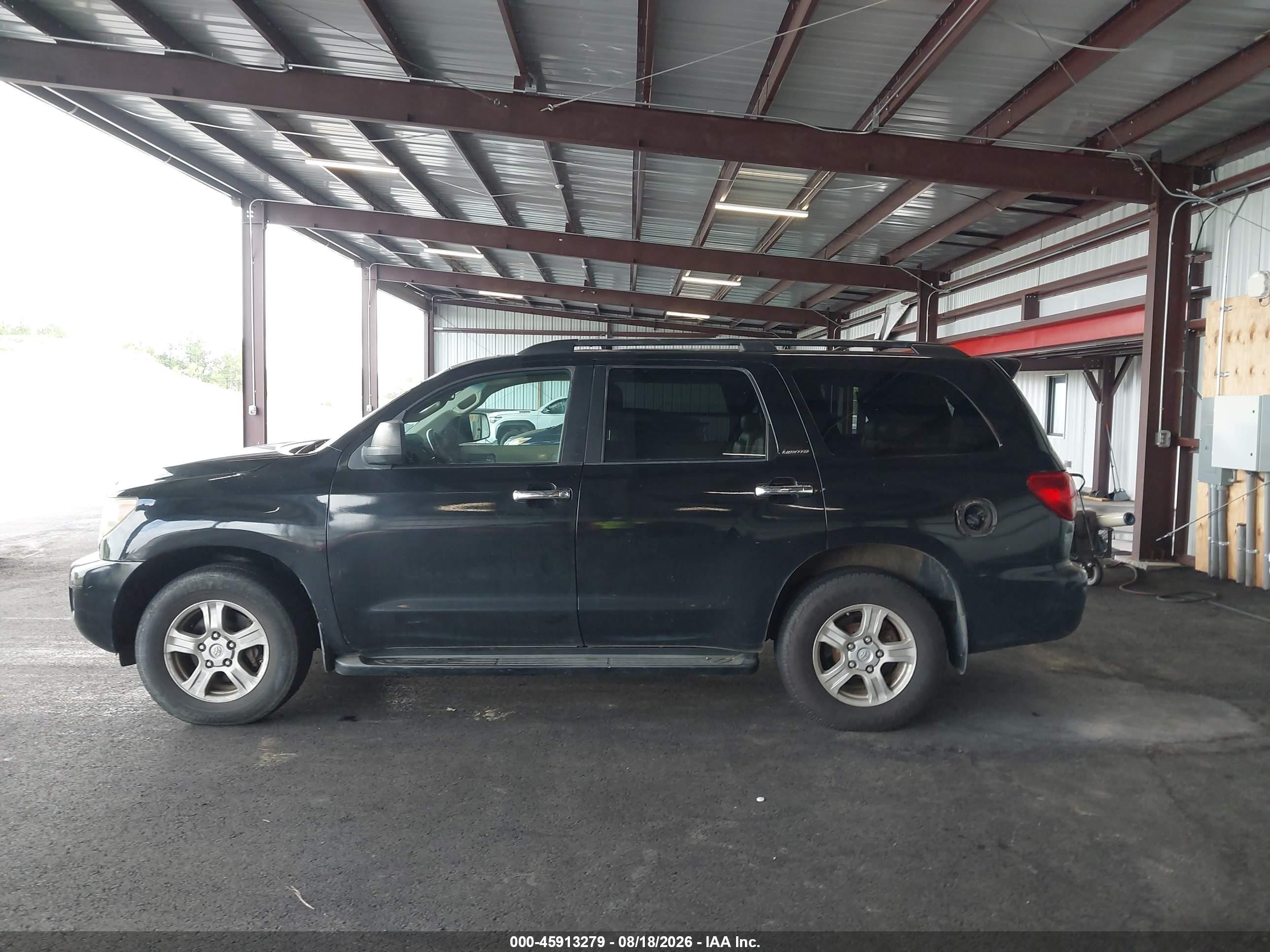 2008 Toyota Sequoia Limited 5.7l V8 Black vin: 5TDBY68AX8S003224