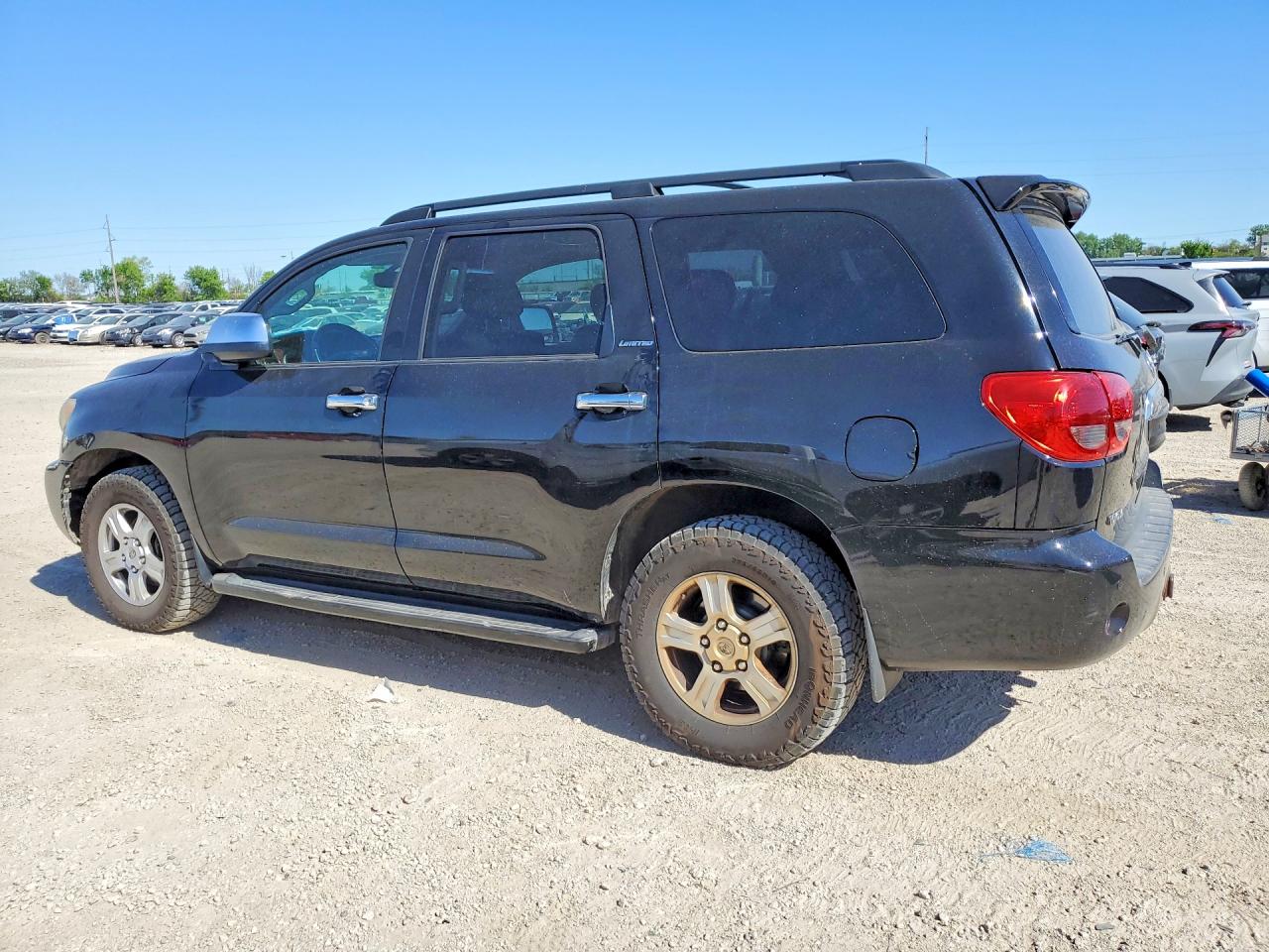 2008 Toyota Sequoia Limited Black vin: 5TDBY68AX8S012280
