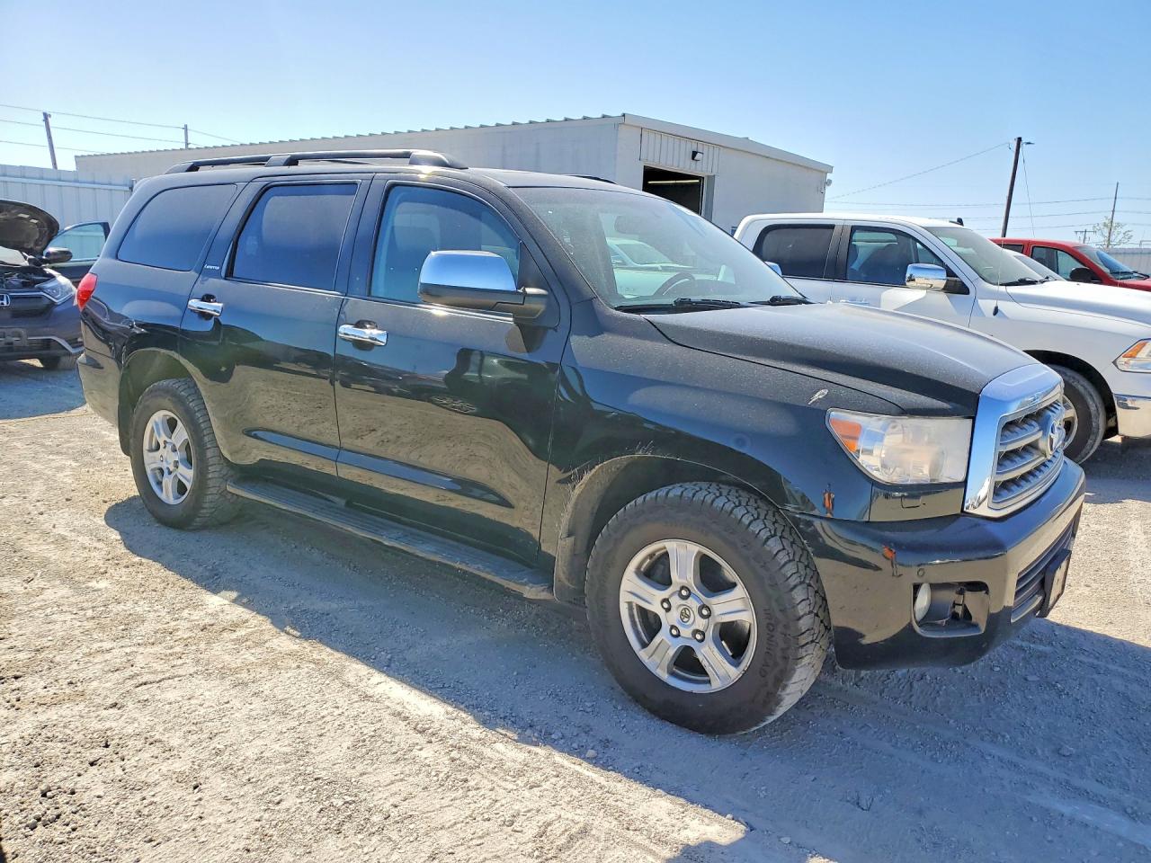 2008 Toyota Sequoia Limited Black vin: 5TDBY68AX8S012280