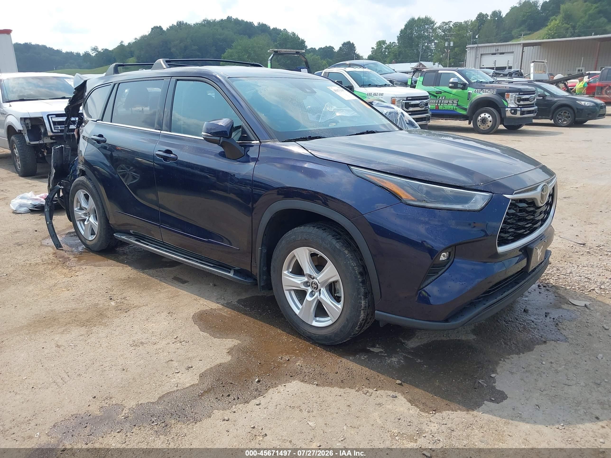 2021 Toyota Highlander Le Синий vin: 5TDBZRBH0MS156158
