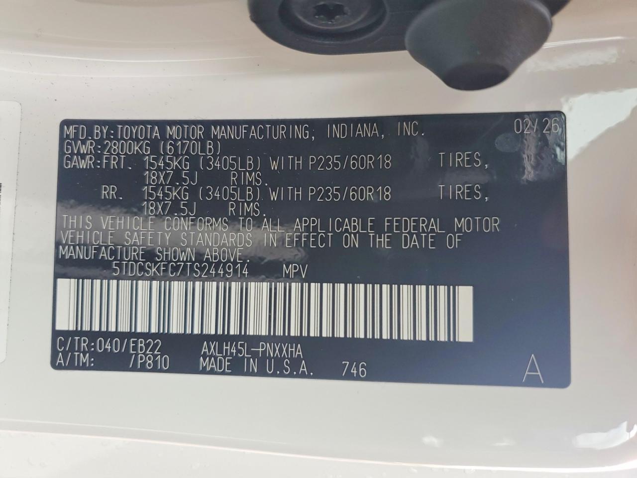 2026 Toyota Sienna Woodland Edition White vin: 5TDCSKFC7TS244914