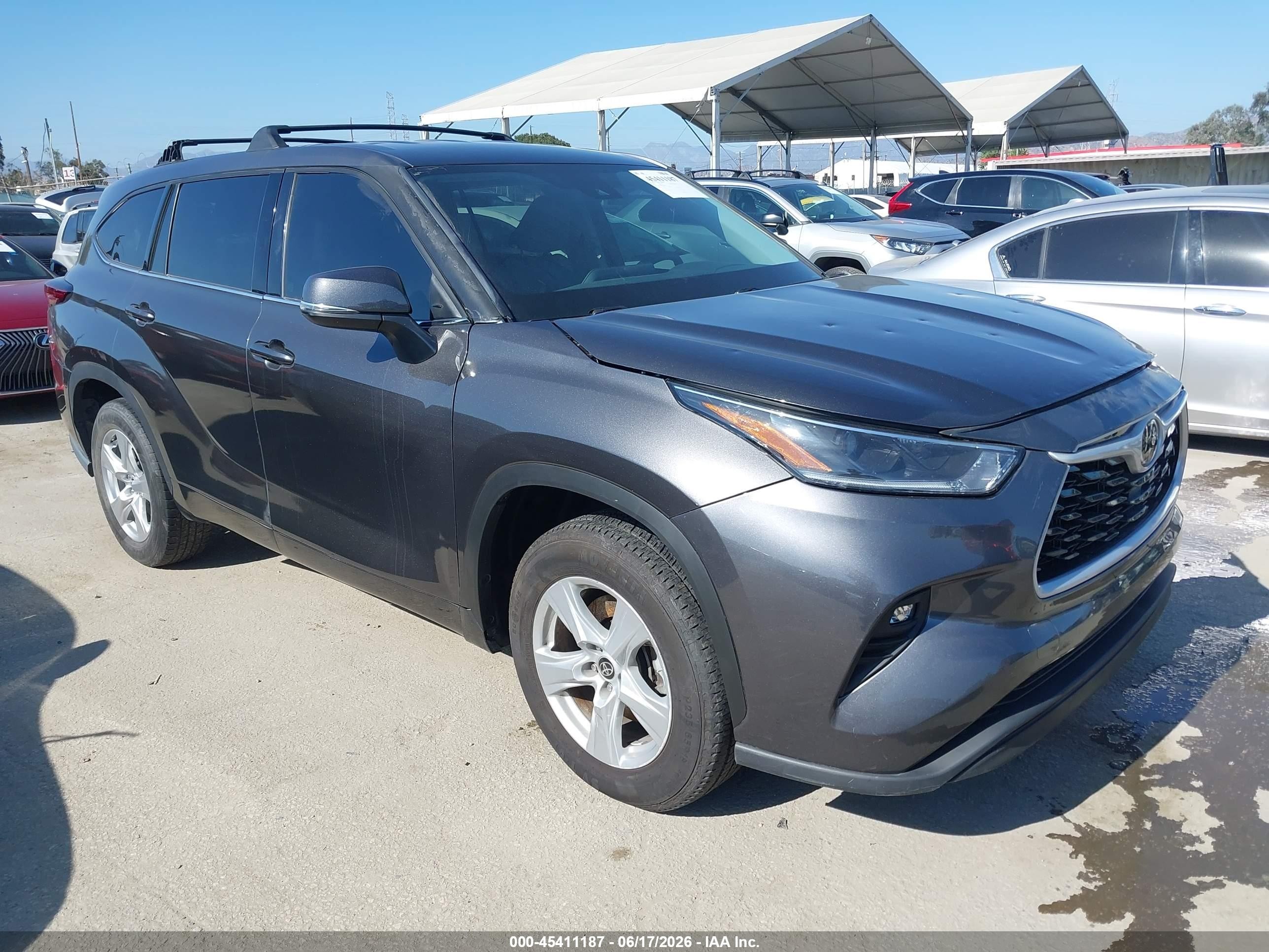 2022 Toyota Highlander L Gray vin: 5TDCZRAH2NS095533