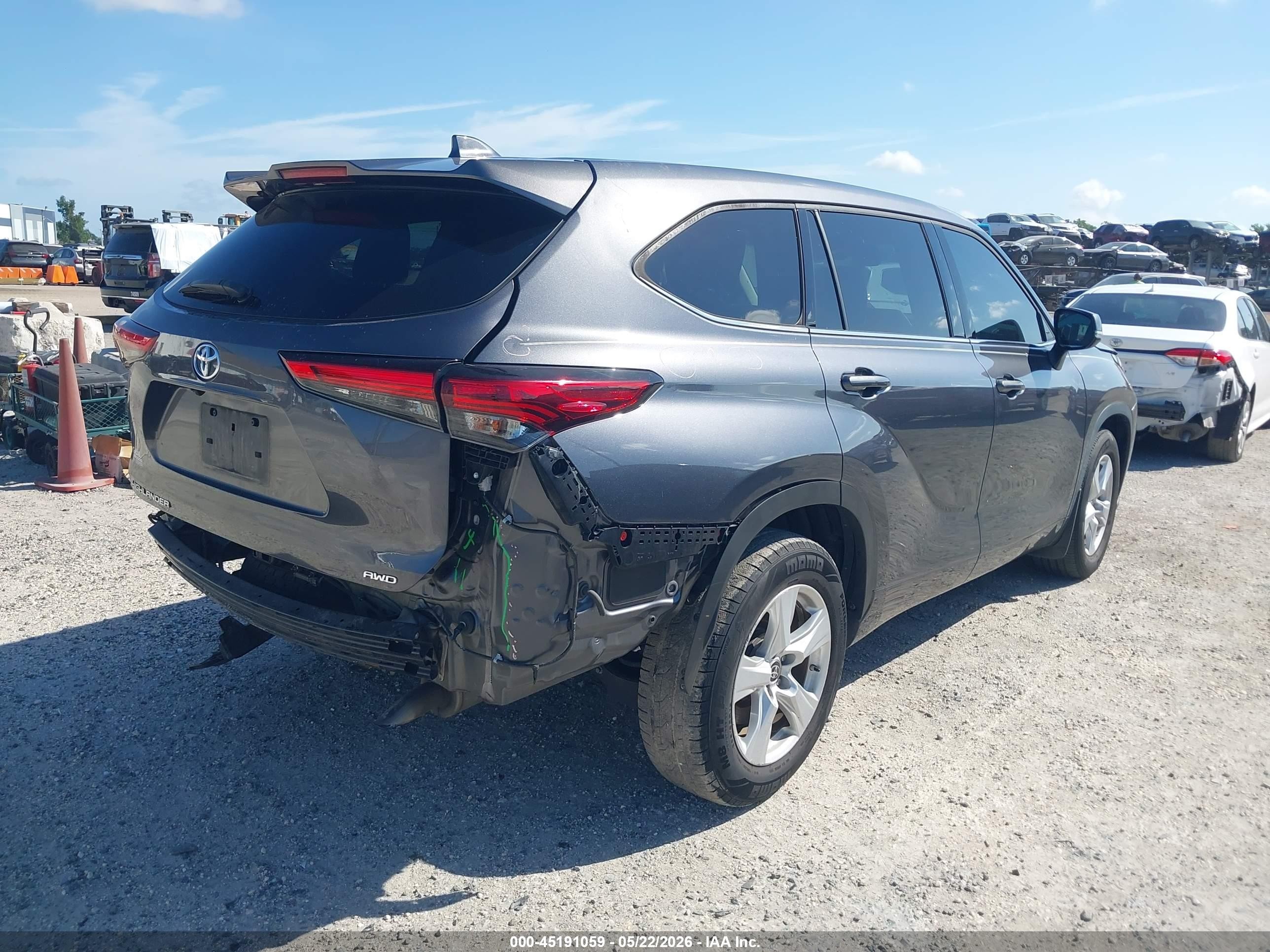 2020 Toyota Highlander L Gray vin: 5TDCZRBH2LS042861