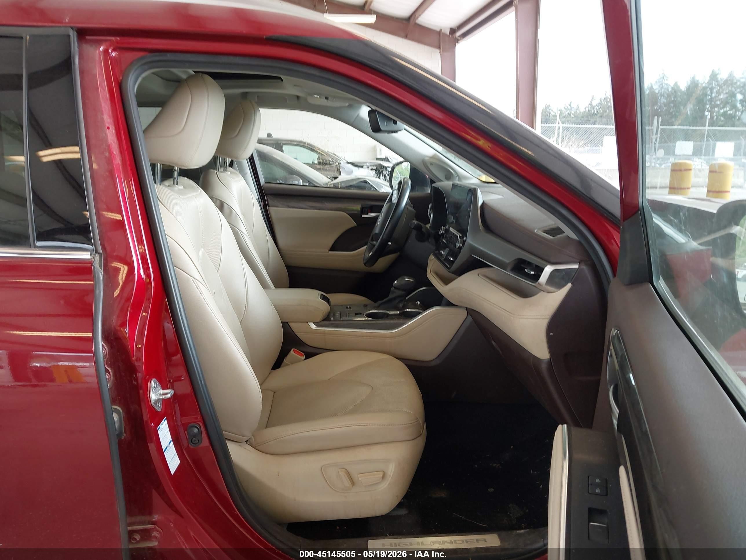 2021 Toyota Highlander Hybrid Limited Maroon vin: 5TDDBRCH7MS519504