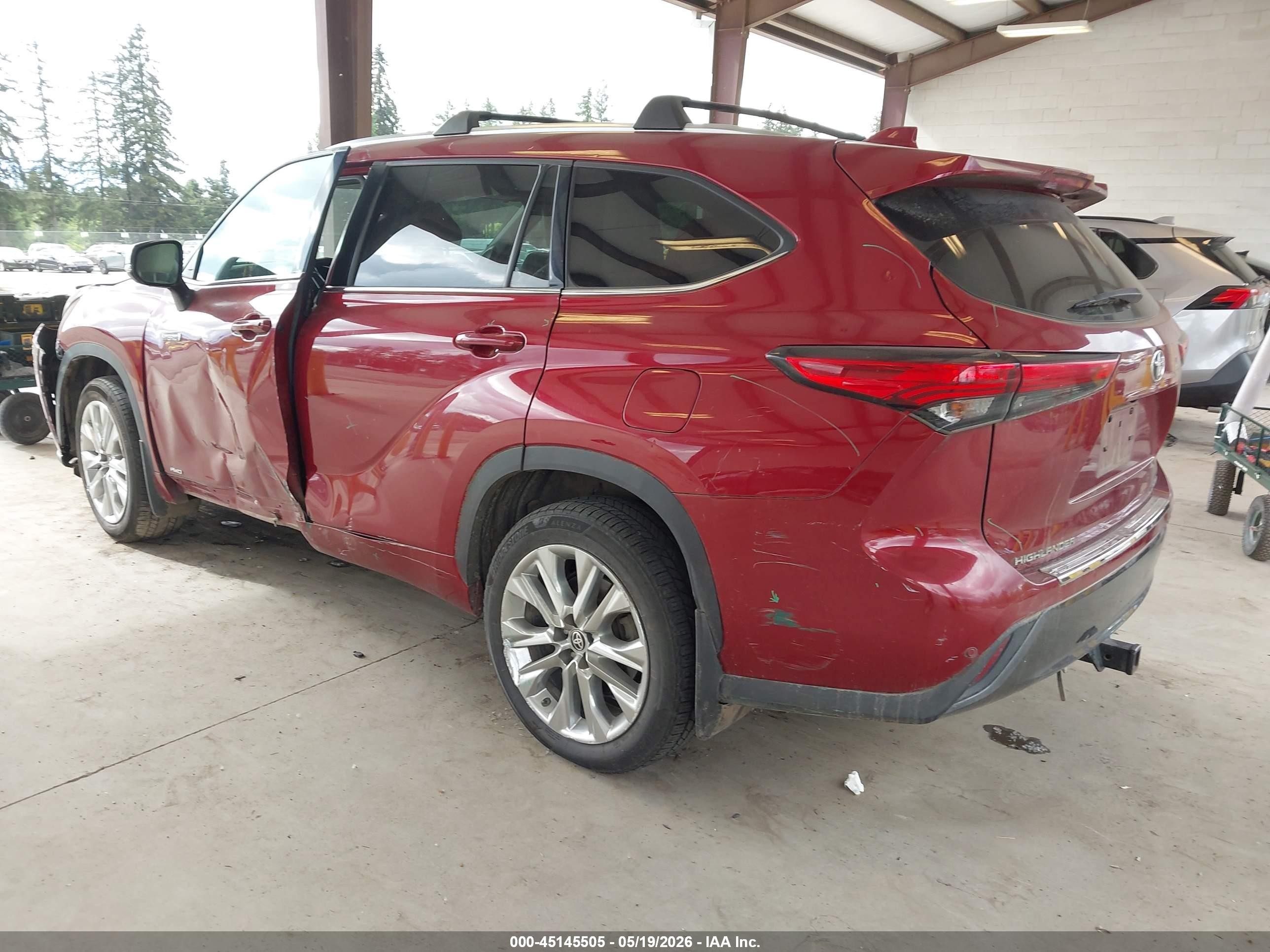 2021 Toyota Highlander Hybrid Limited Maroon vin: 5TDDBRCH7MS519504