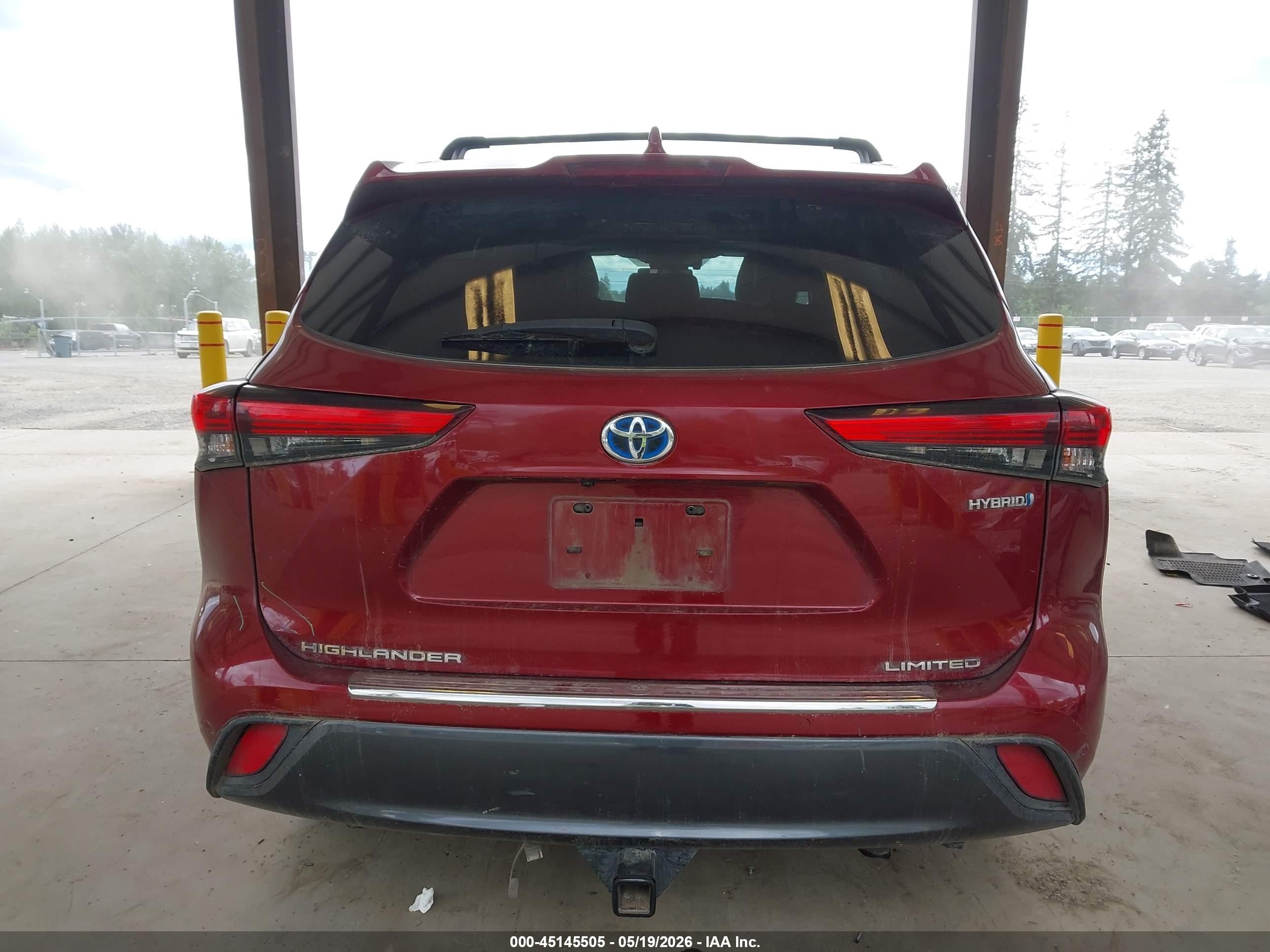 2021 Toyota Highlander Hybrid Limited Maroon vin: 5TDDBRCH7MS519504