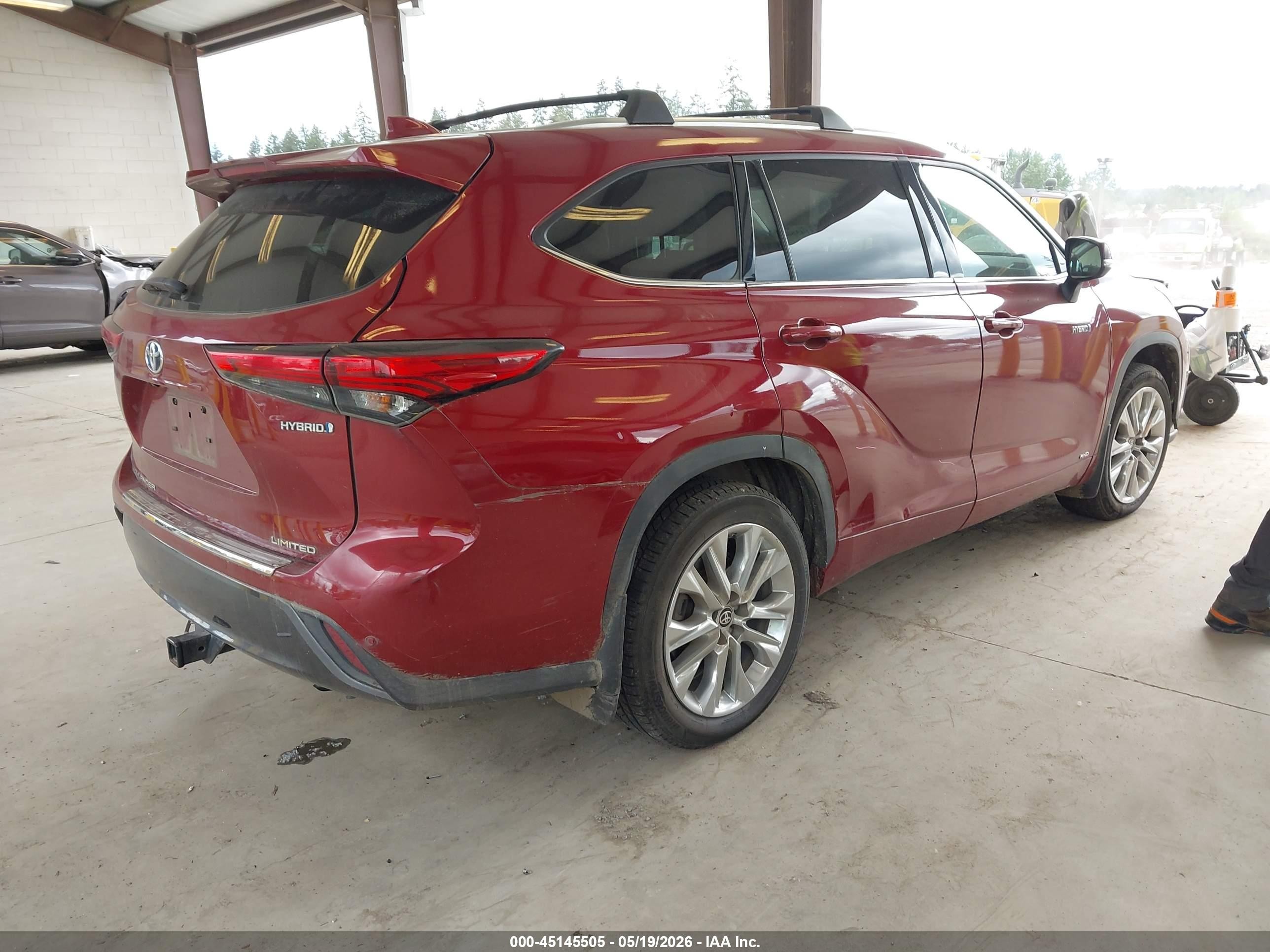 2021 Toyota Highlander Hybrid Limited Maroon vin: 5TDDBRCH7MS519504