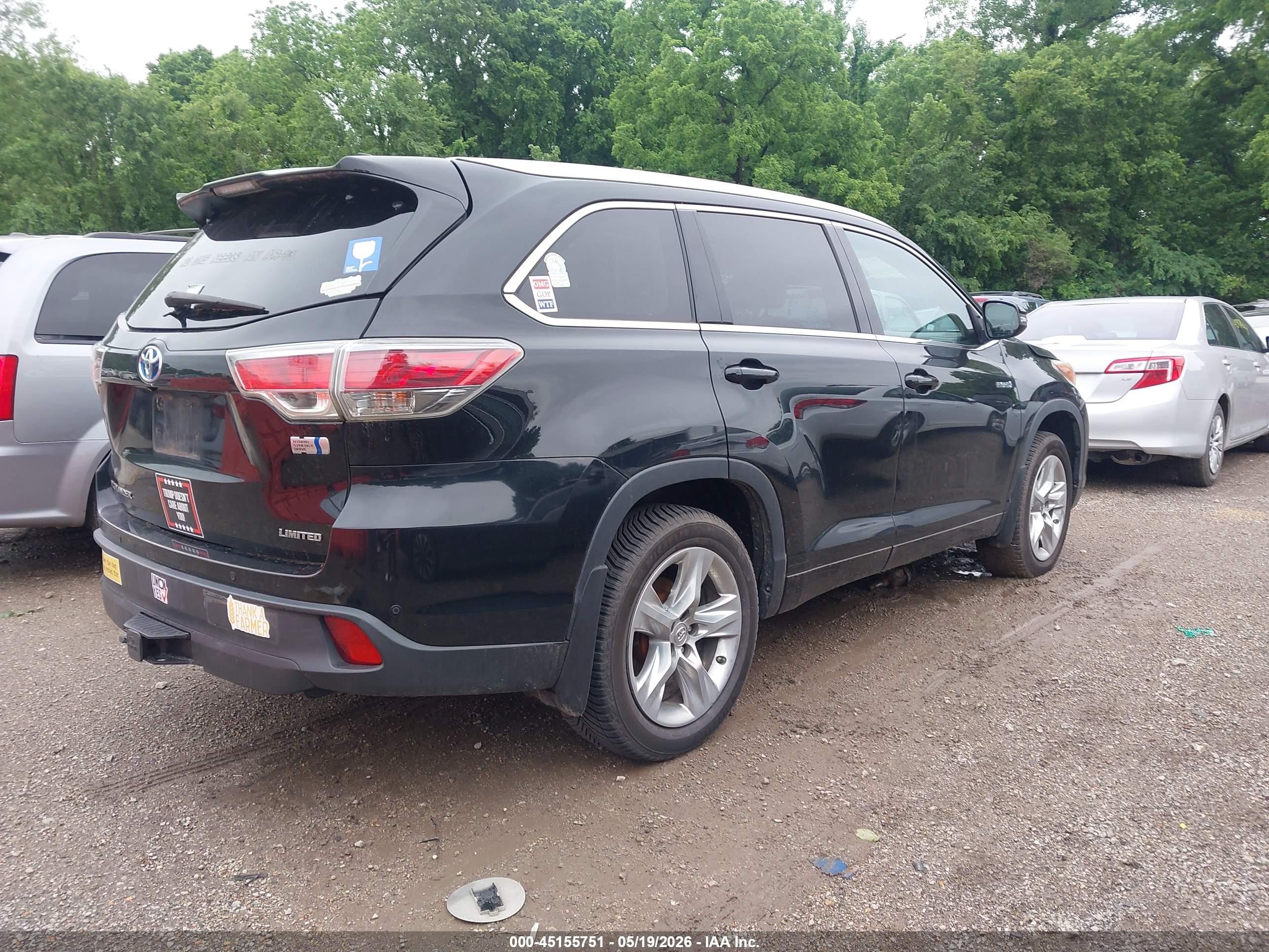 2014 Toyota Highlander Hybrid Limited Platinum V6 Black vin: 5TDDCRFH0ES006489