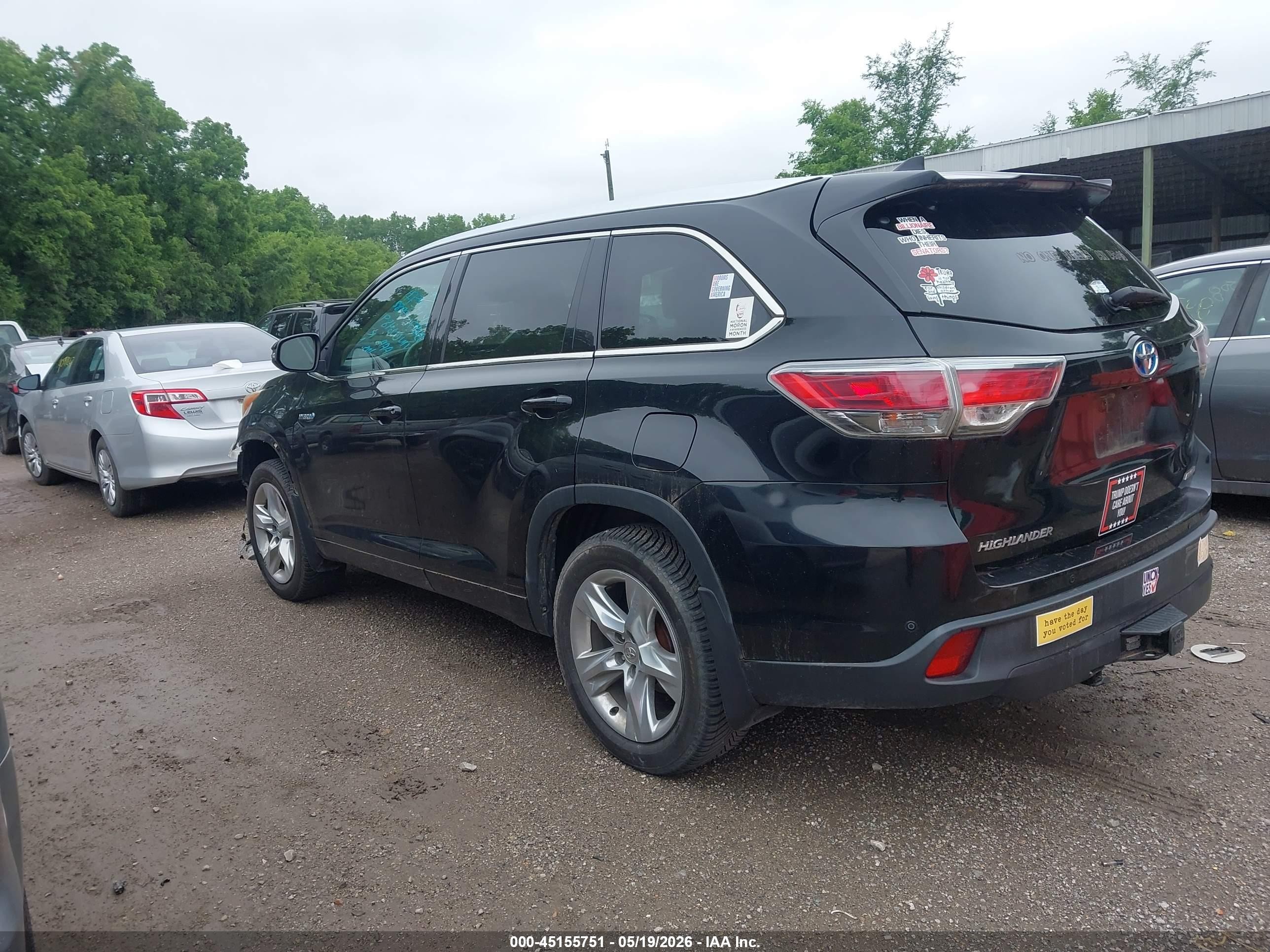 2014 Toyota Highlander Hybrid Limited Platinum V6 Black vin: 5TDDCRFH0ES006489