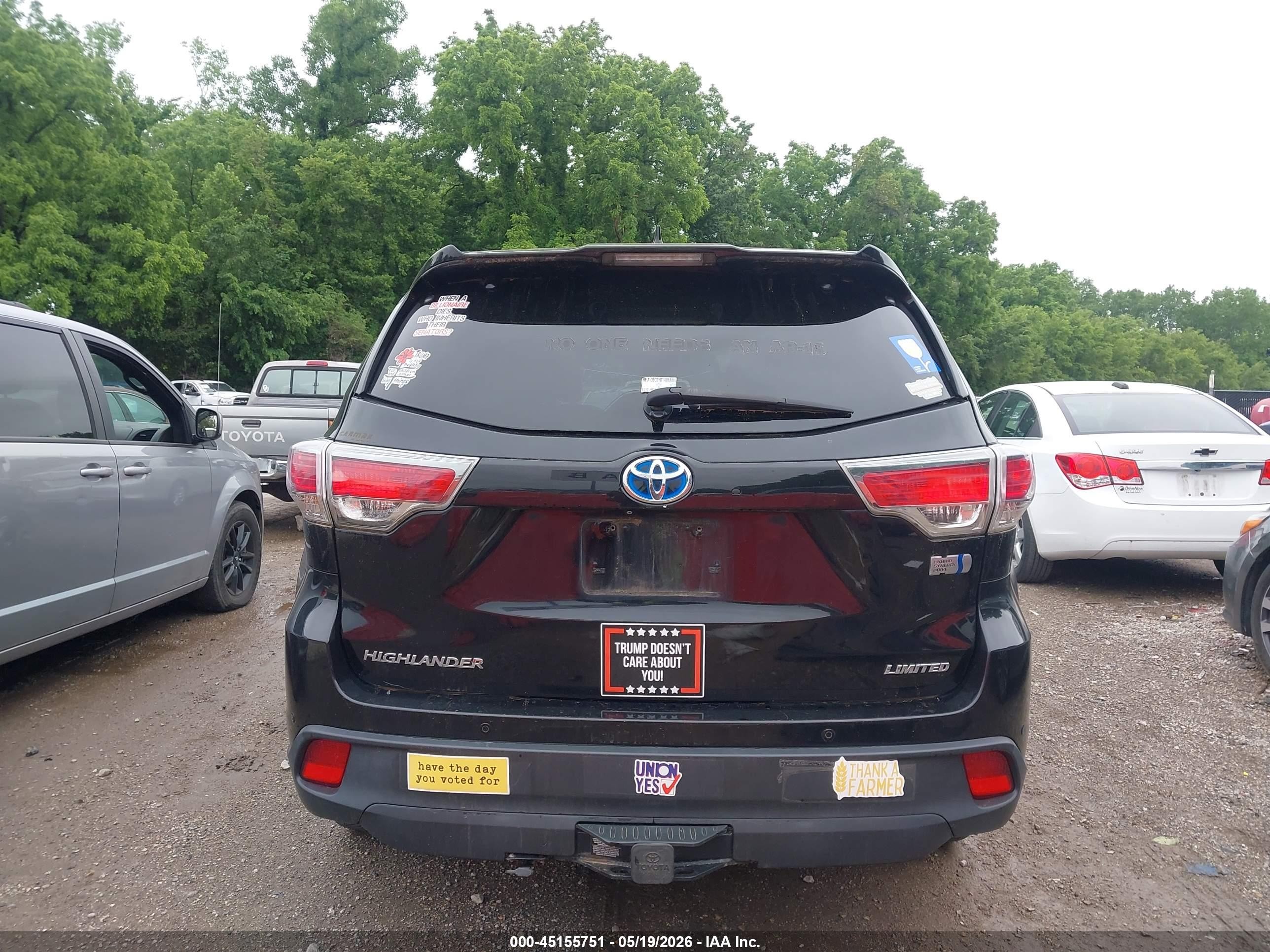 2014 Toyota Highlander Hybrid Limited Platinum V6 Black vin: 5TDDCRFH0ES006489