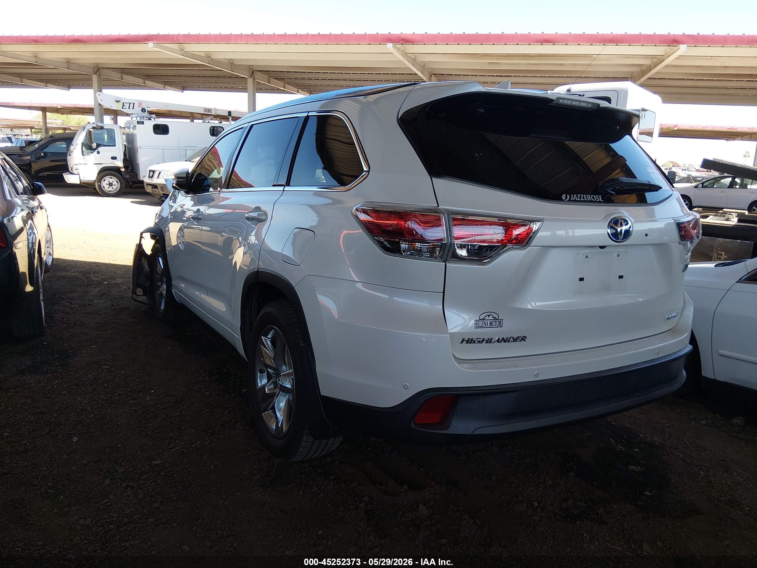 2014 Toyota Highlander Hybrid Limited Platinum V6 White vin: 5TDDCRFH2ES007014