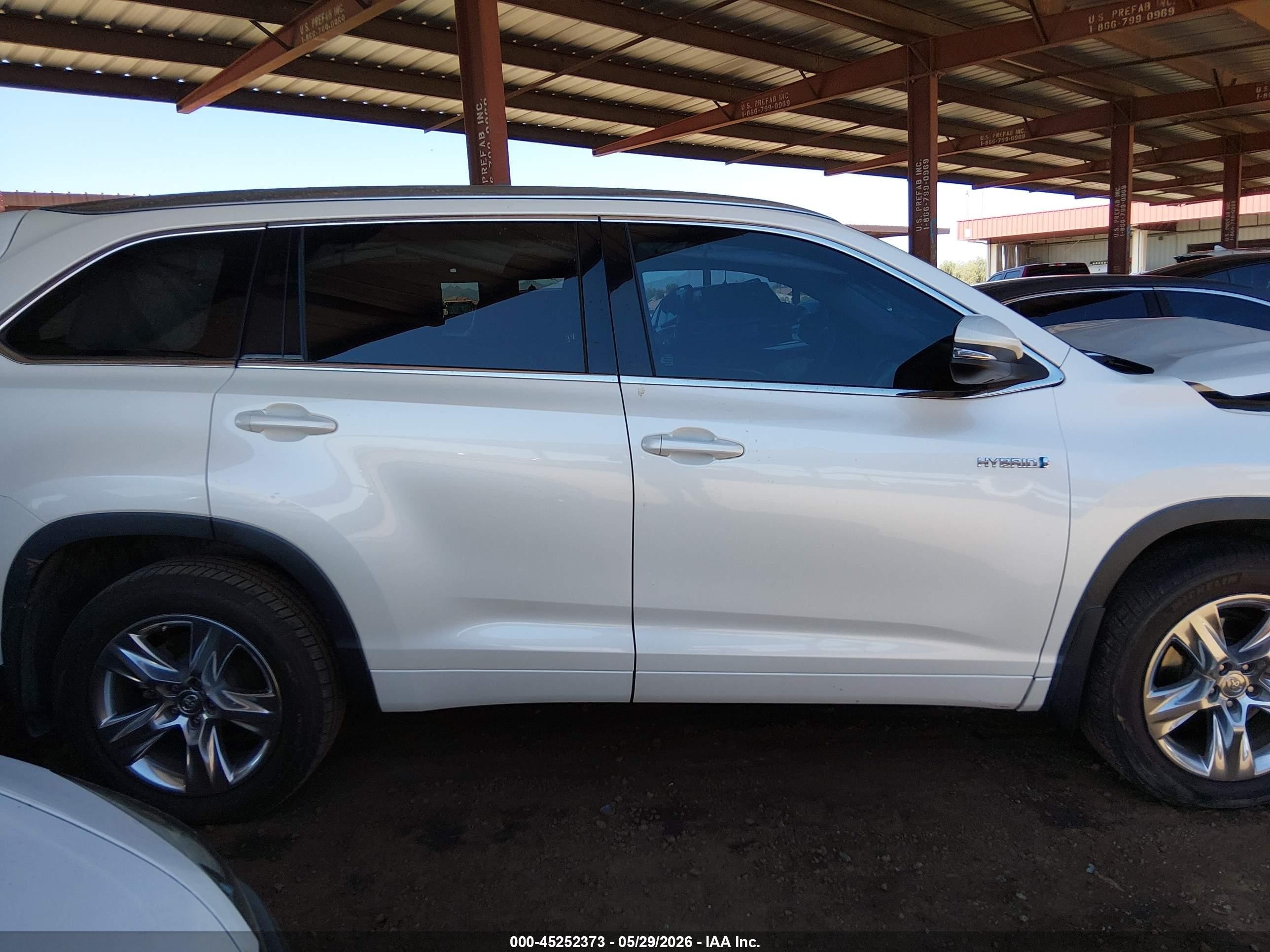 2014 Toyota Highlander Hybrid Limited Platinum V6 White vin: 5TDDCRFH2ES007014
