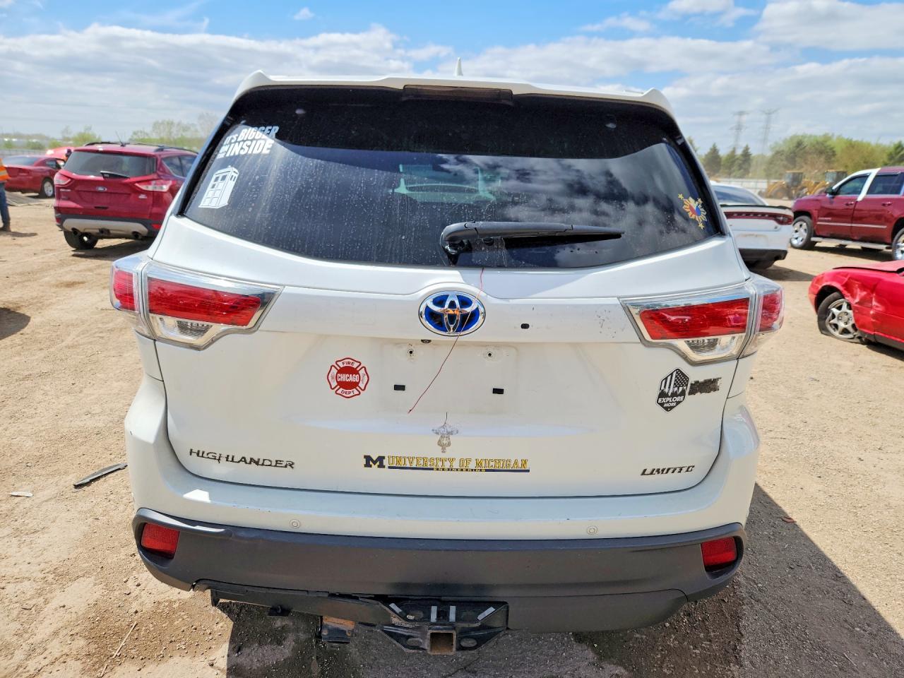 2015 Toyota Highlander Hybrid Limited Platinum White vin: 5TDDCRFH3FS008786