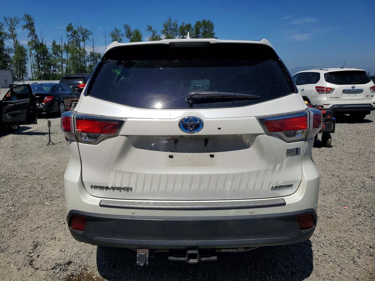 2015 Toyota Highlander Hybrid Limited White vin: 5TDDCRFH3FS011901