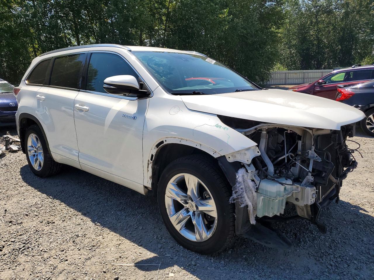 2015 Toyota Highlander Hybrid Limited White vin: 5TDDCRFH3FS011901