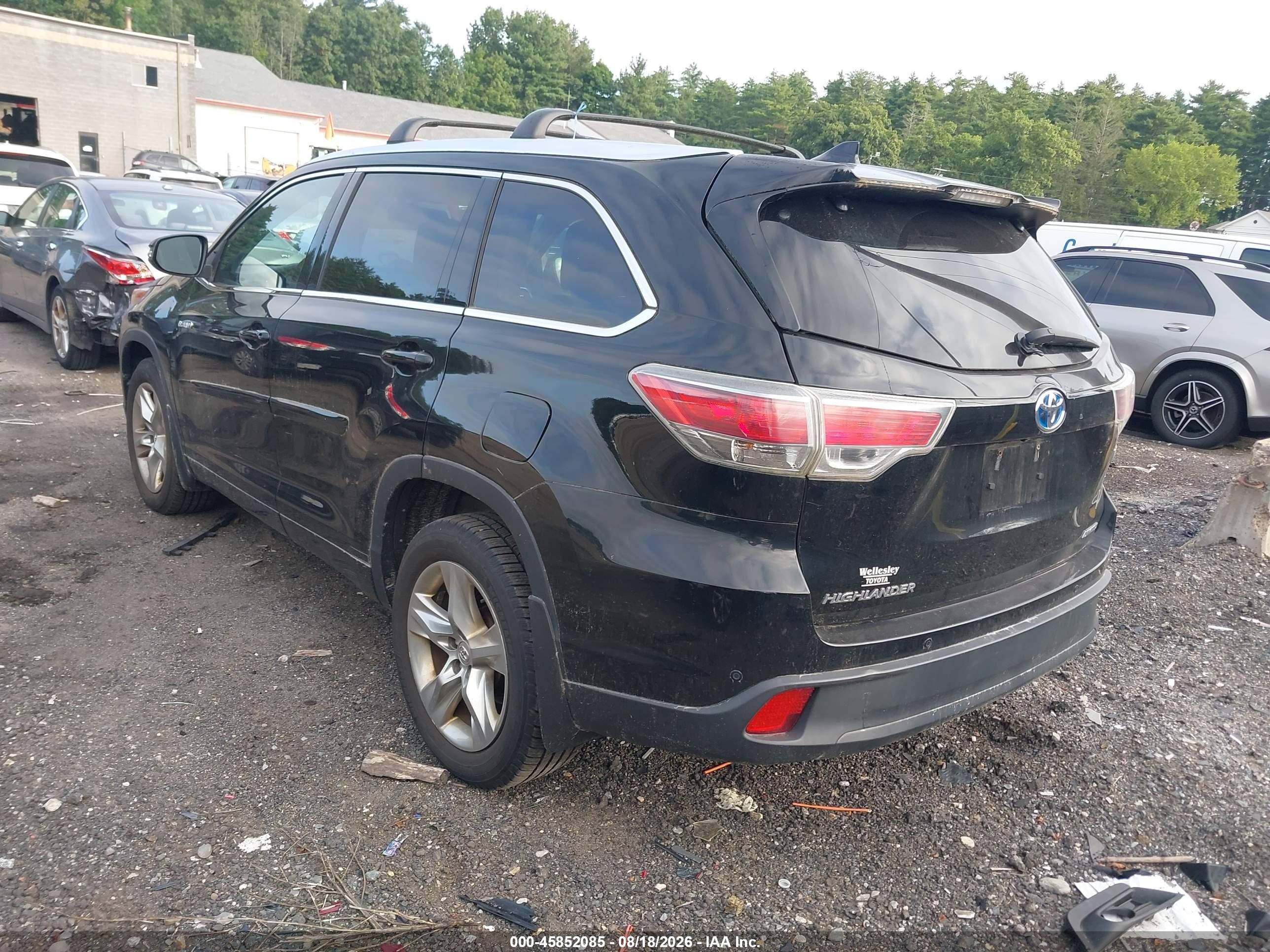 2014 Toyota Highlander Hybrid Limited Black vin: 5TDDCRFH4ES005877