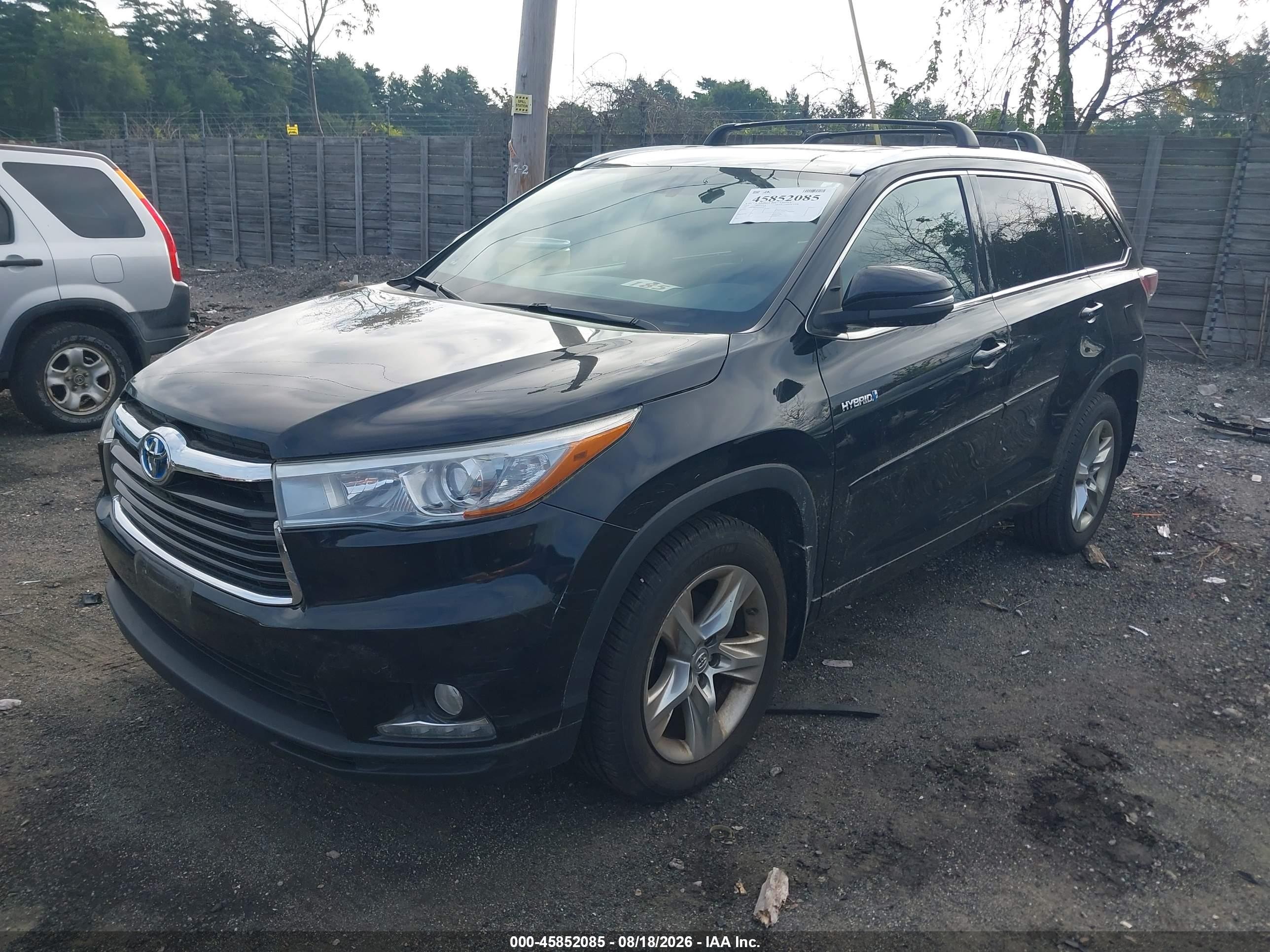 2014 Toyota Highlander Hybrid Limited Black vin: 5TDDCRFH4ES005877