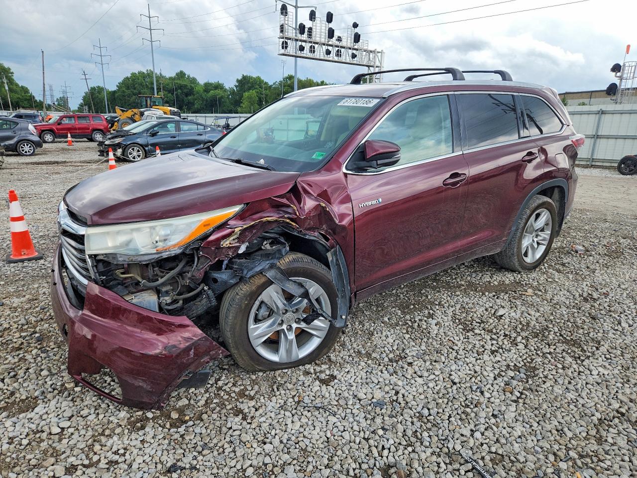 2015 Toyota Highlander Hybrid Limited Maroon vin: 5TDDCRFH4FS012264