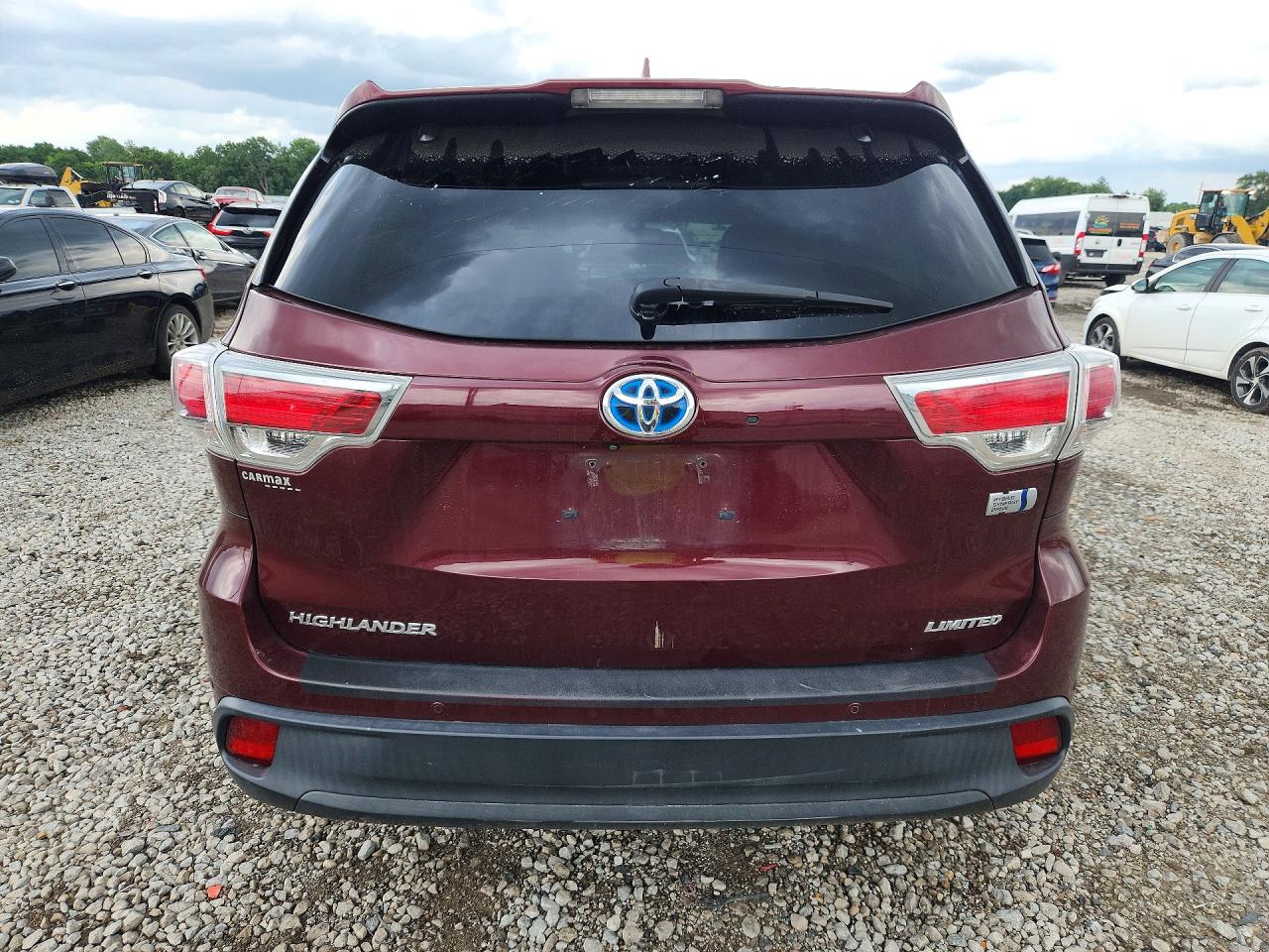 2015 Toyota Highlander Hybrid Limited Темно-бордовый vin: 5TDDCRFH4FS012264