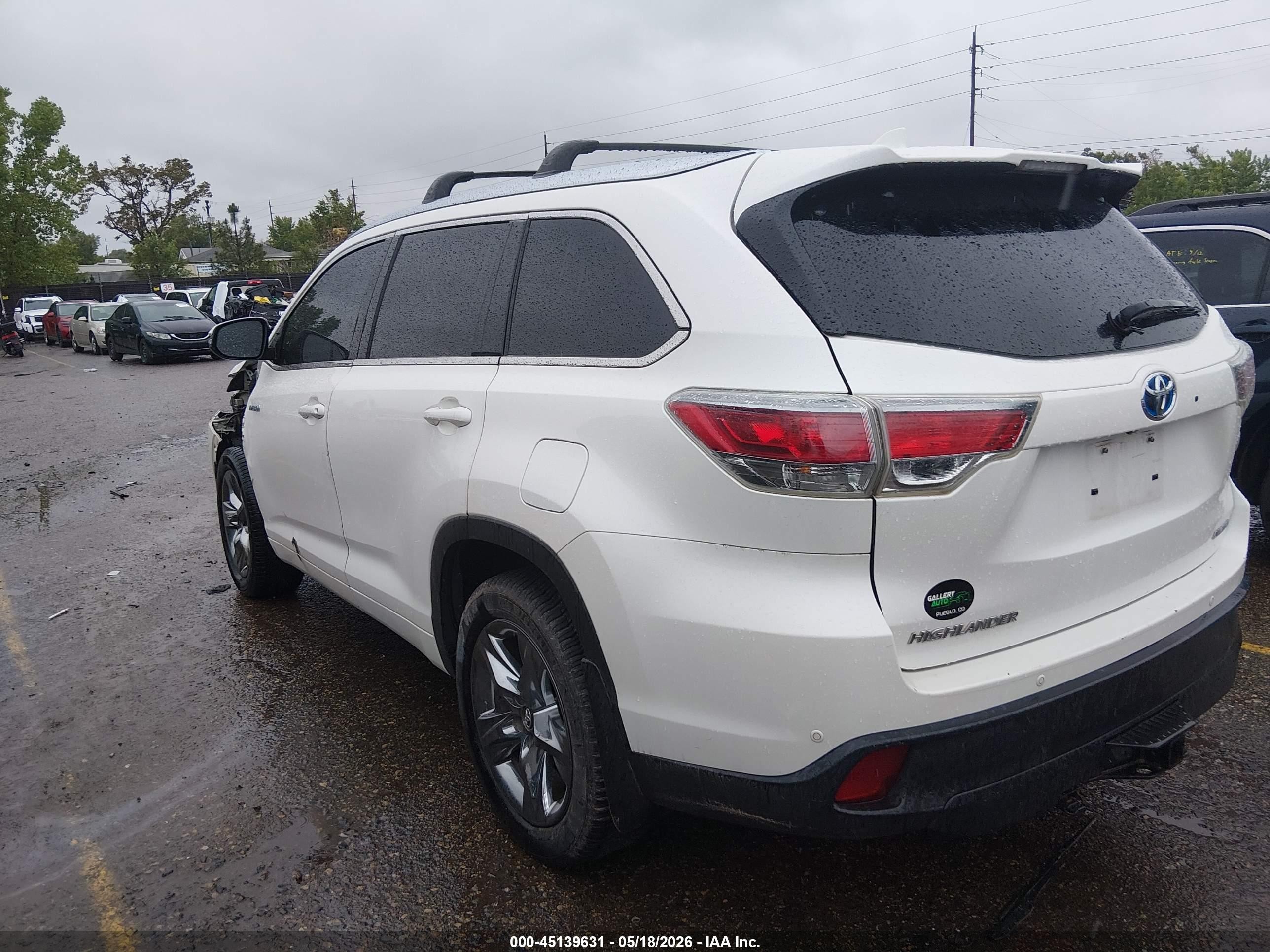 2015 Toyota Highlander Hybrid Limited Platinum V6 White vin: 5TDDCRFH7FS008161