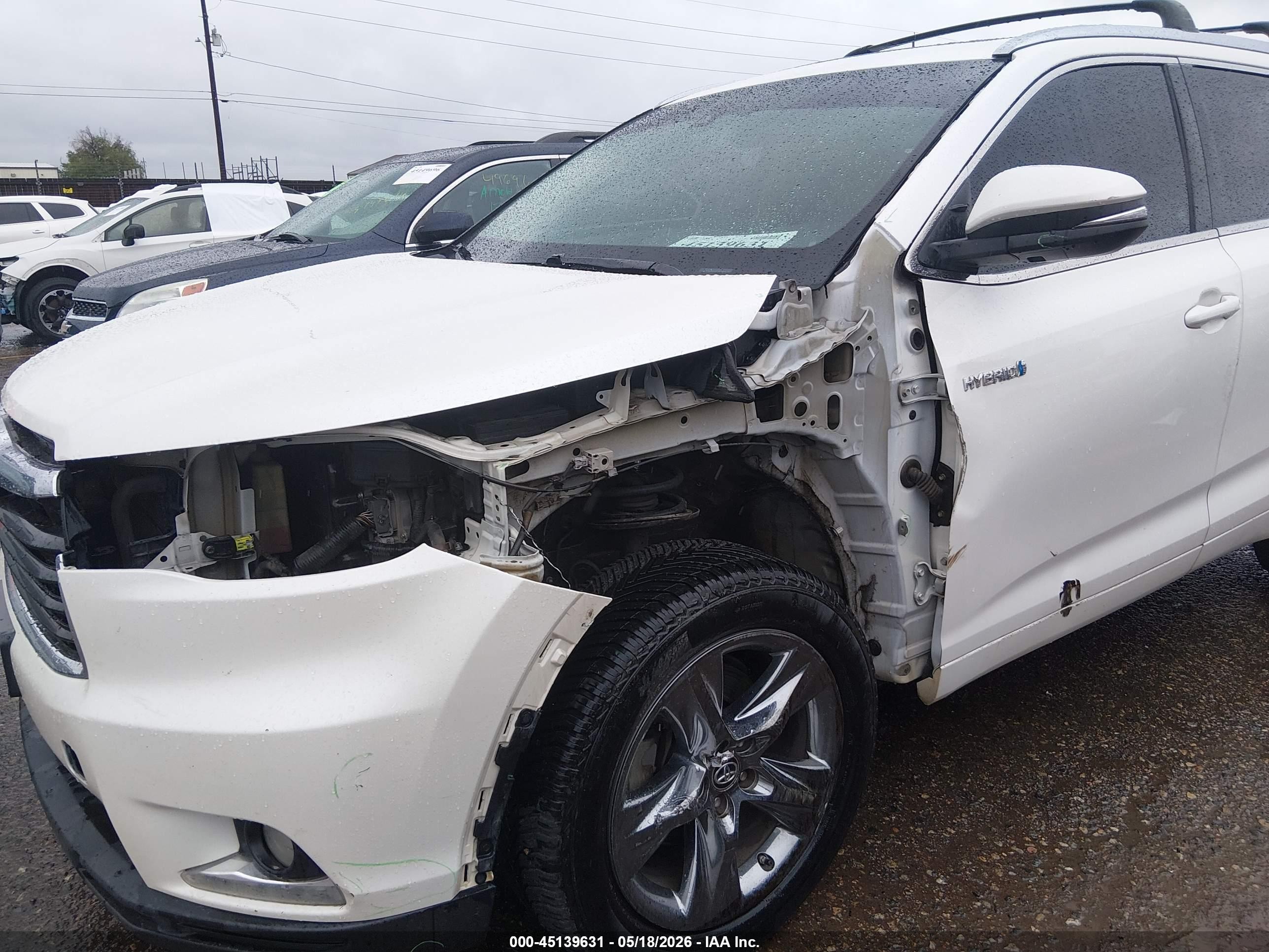 2015 Toyota Highlander Hybrid Limited Platinum V6 White vin: 5TDDCRFH7FS008161