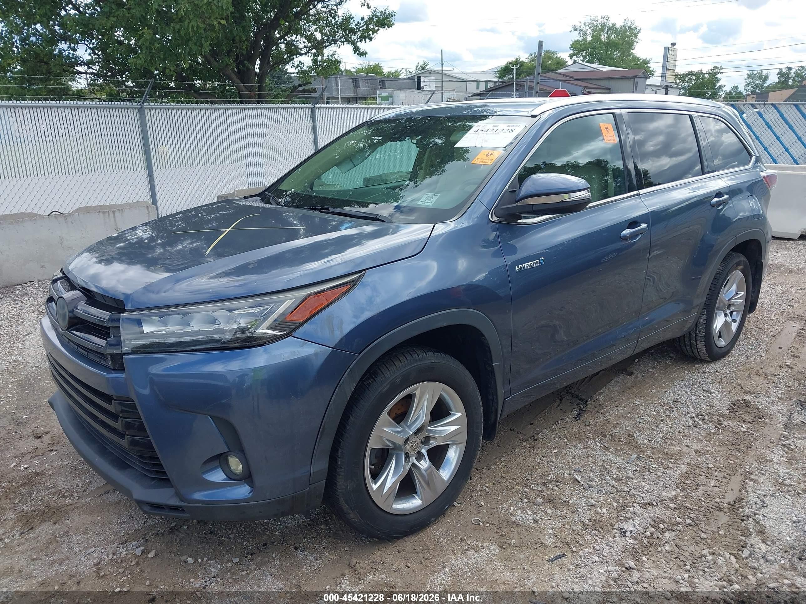 2015 Toyota Highlander Hybrid Limited Platinum V6 Blue vin: 5TDDCRFH7FS012808
