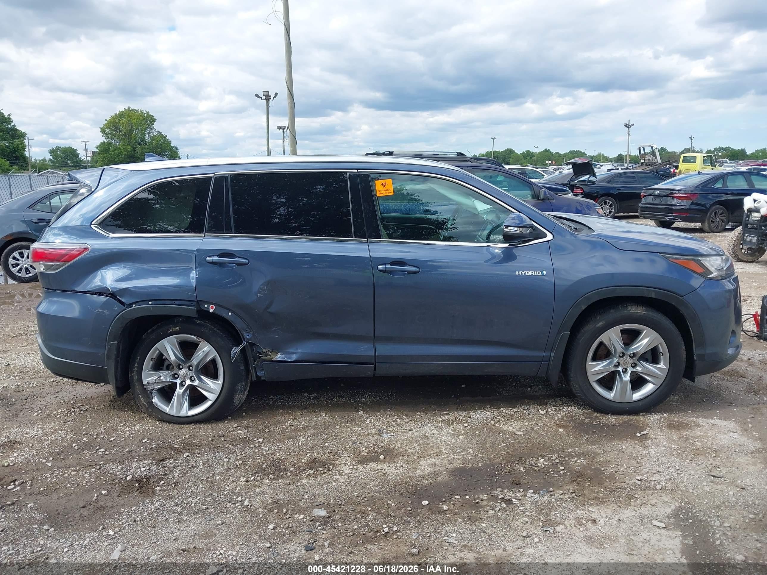 2015 Toyota Highlander Hybrid Limited Platinum V6 Blue vin: 5TDDCRFH7FS012808