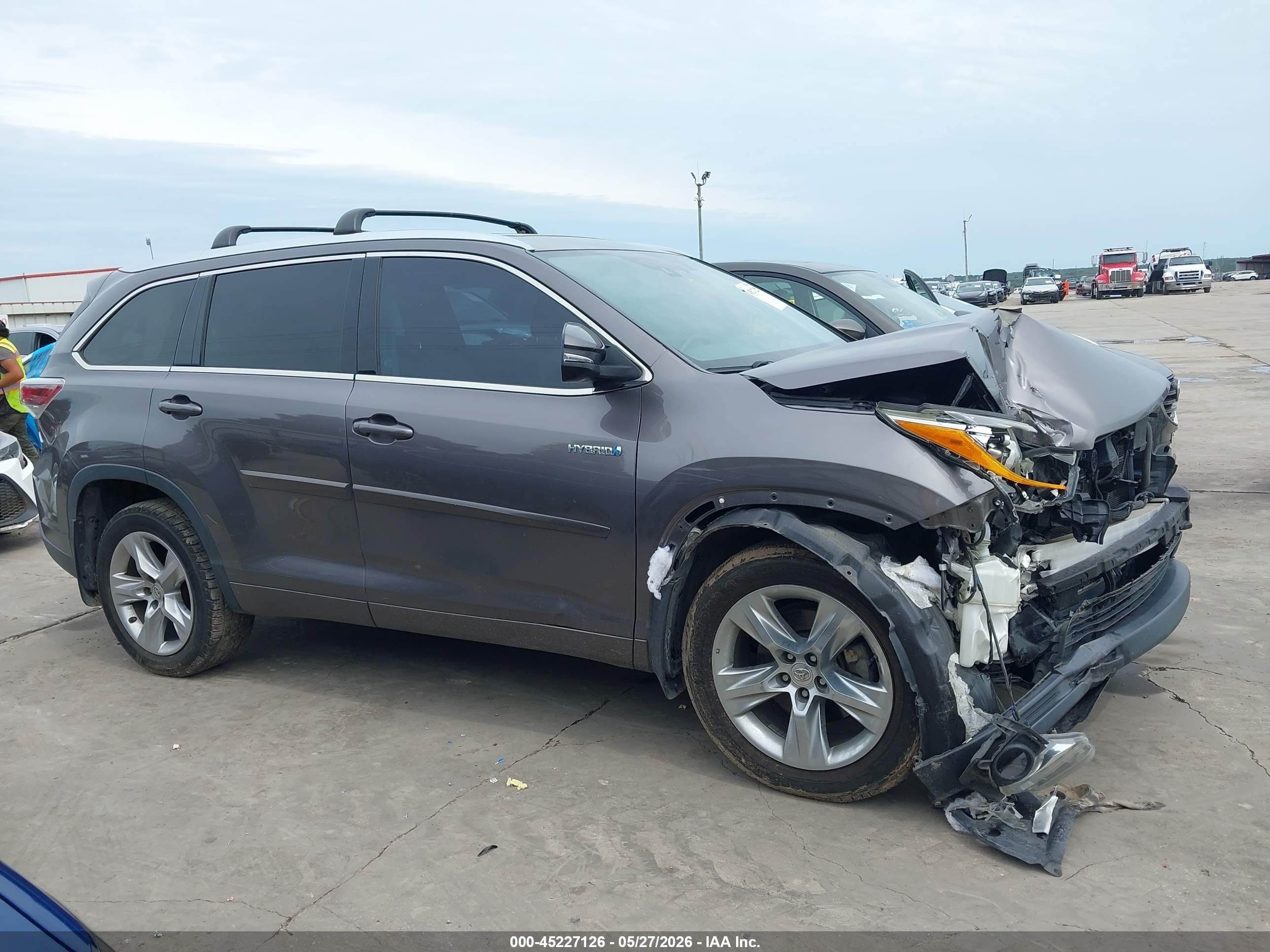 2015 Toyota Highlander Hybrid Limited Platinum V6 Серый vin: 5TDDCRFH7FS013182
