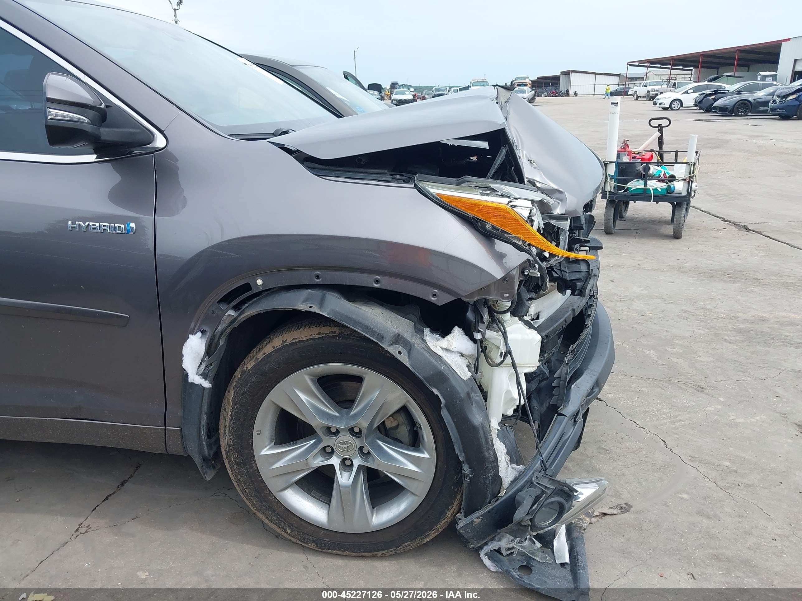 2015 Toyota Highlander Hybrid Limited Platinum V6 Серый vin: 5TDDCRFH7FS013182
