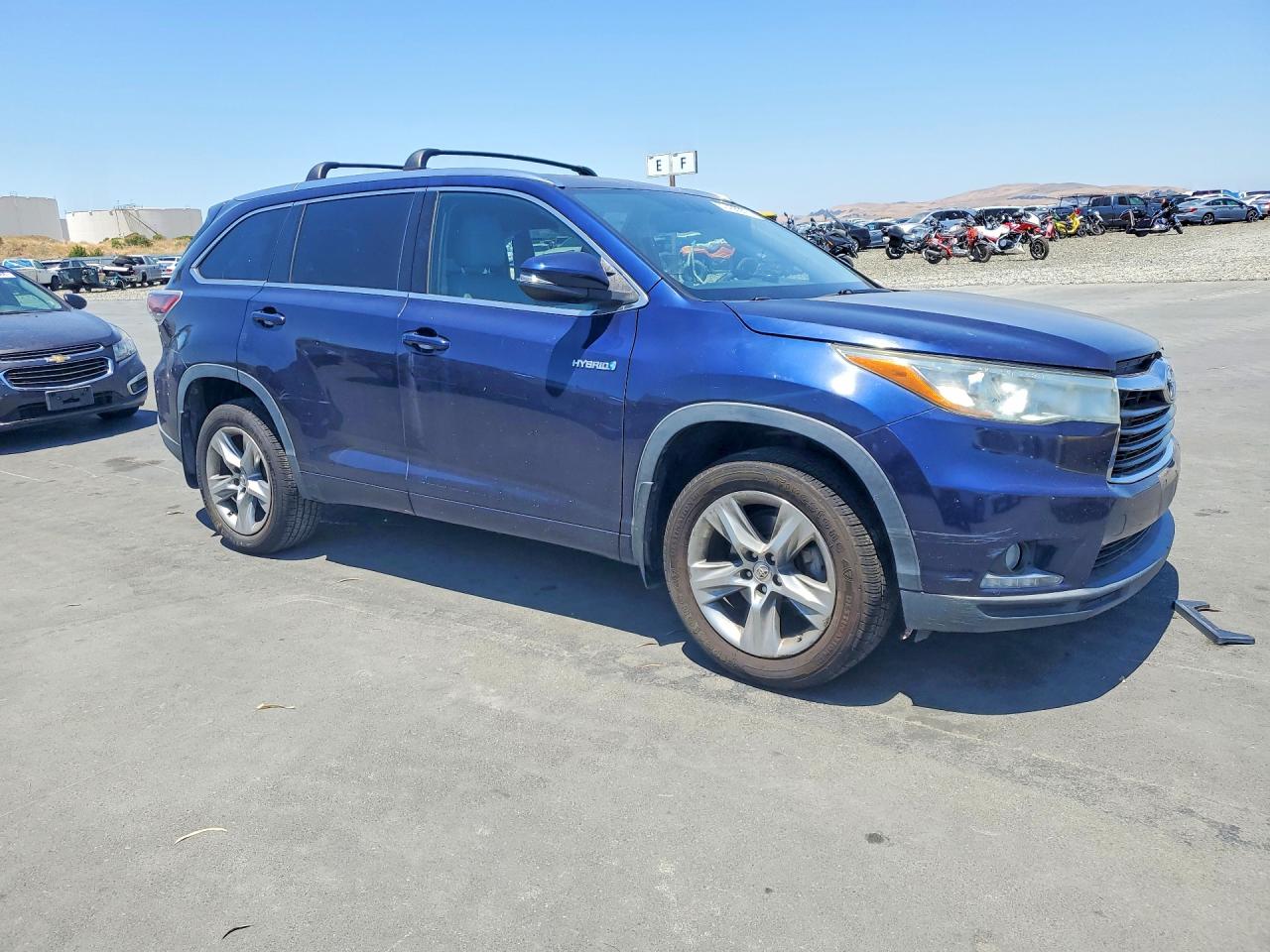 2015 Toyota Highlander Hybrid Limited Синий vin: 5TDDCRFH9FS008064