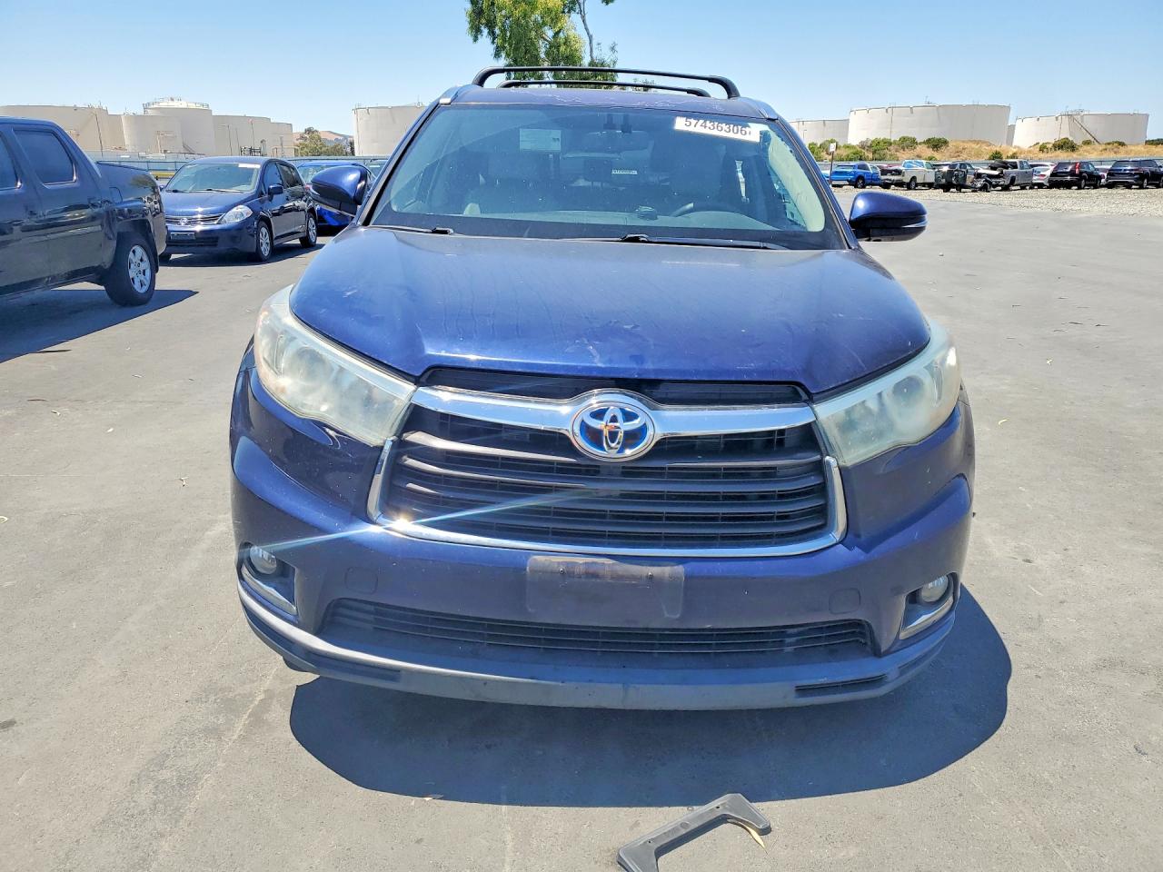 2015 Toyota Highlander Hybrid Limited Синий vin: 5TDDCRFH9FS008064