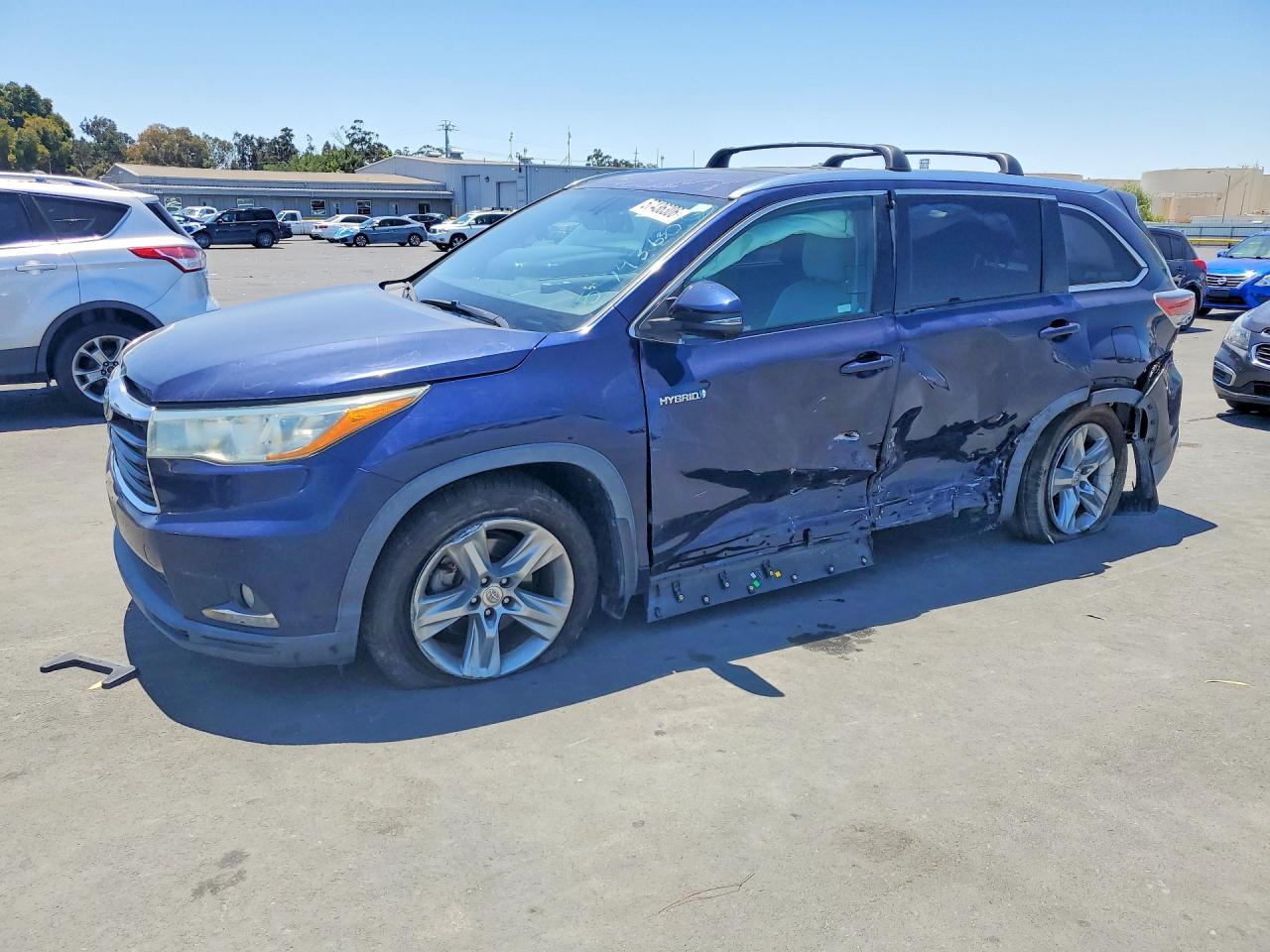 2015 Toyota Highlander Hybrid Limited Синий vin: 5TDDCRFH9FS008064