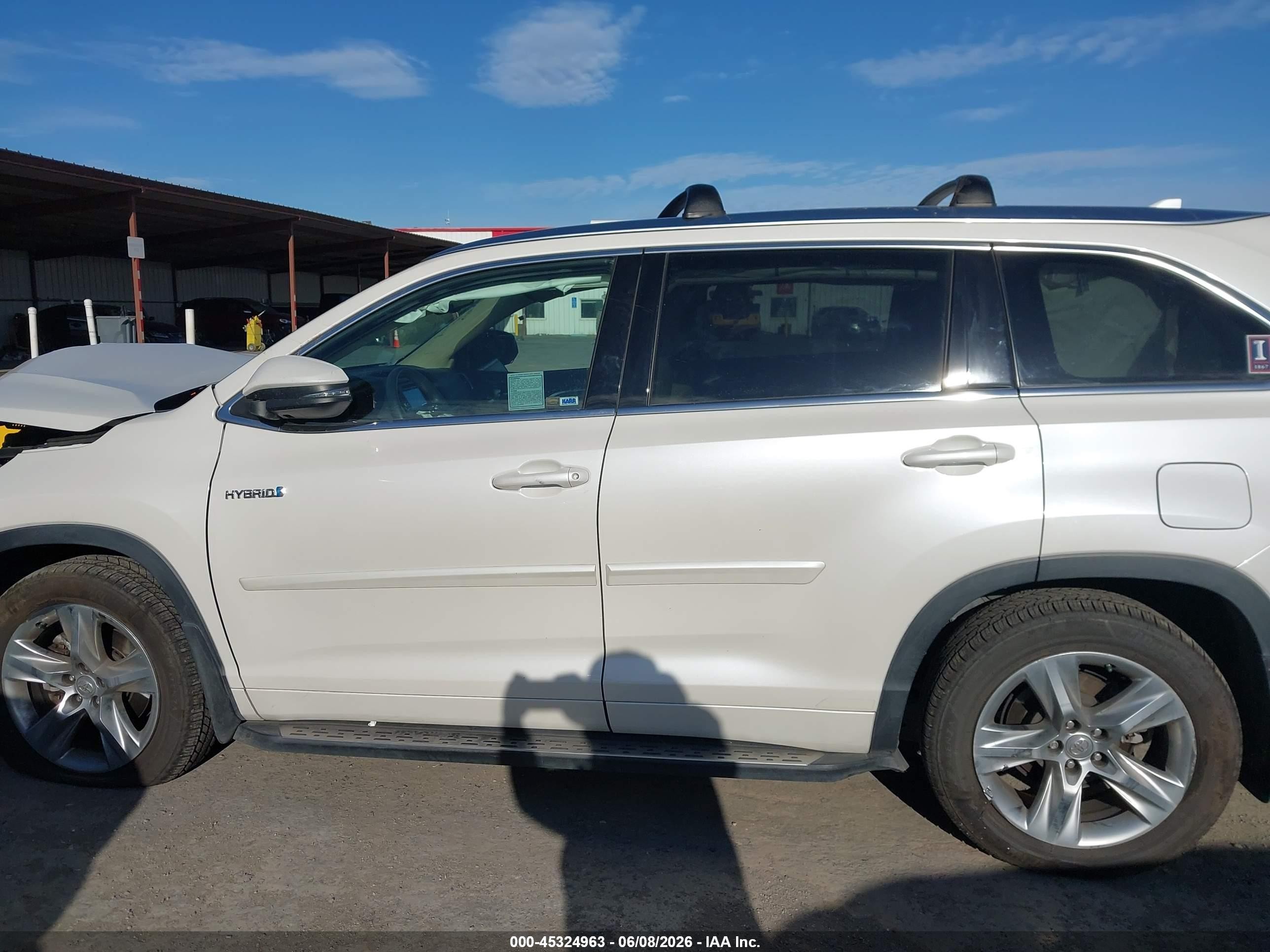 2015 Toyota Highlander Hybrid Limited White vin: 5TDDCRFH9FS008467