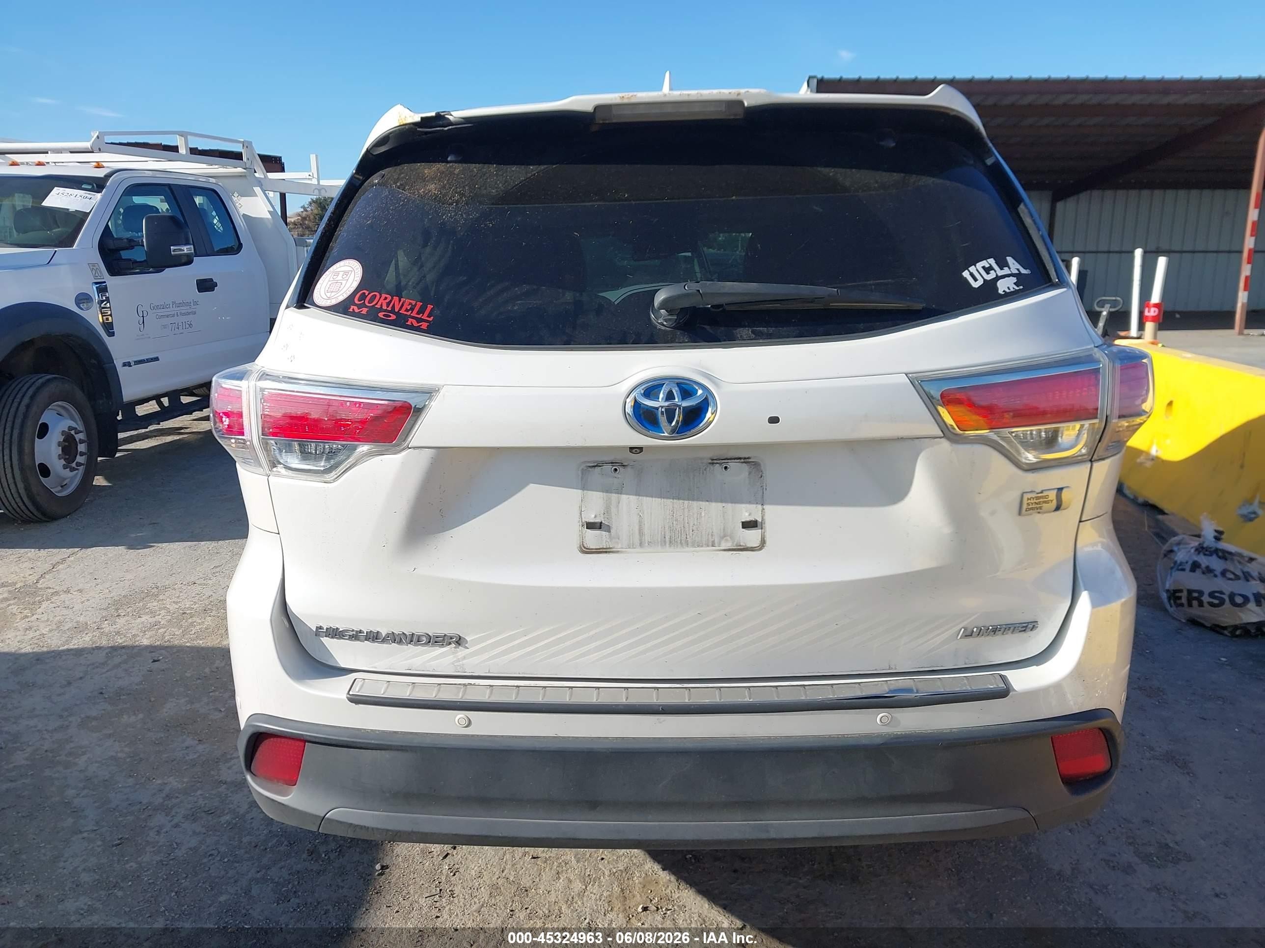 2015 Toyota Highlander Hybrid Limited White vin: 5TDDCRFH9FS008467