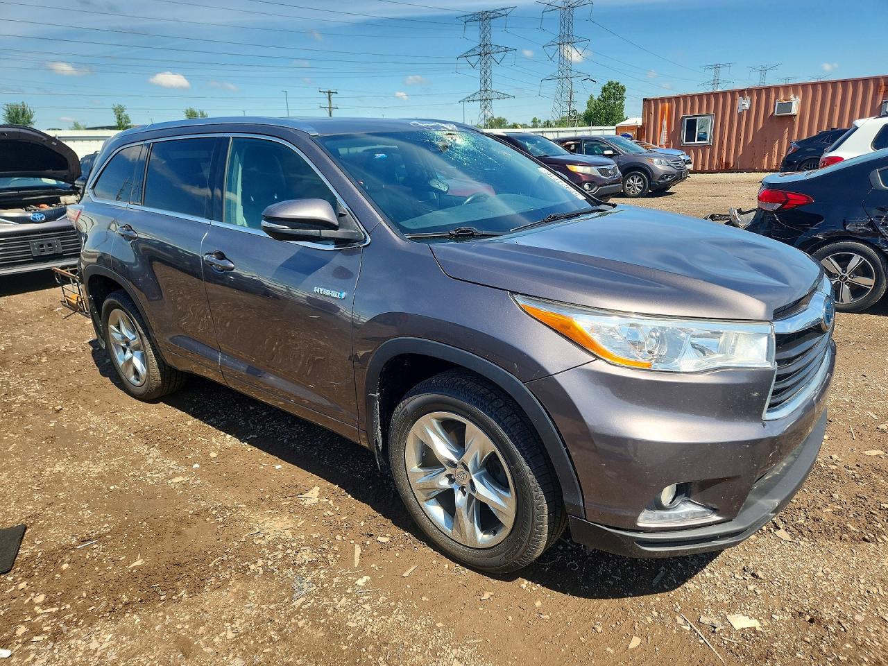 2015 Toyota Highlander Hybrid Limited Серый vin: 5TDDCRFHXFS008560