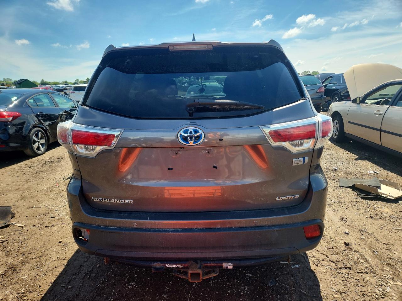 2015 Toyota Highlander Hybrid Limited Серый vin: 5TDDCRFHXFS008560