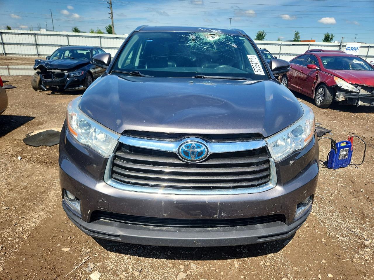 2015 Toyota Highlander Hybrid Limited Серый vin: 5TDDCRFHXFS008560