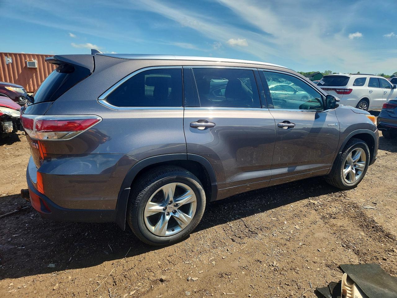 2015 Toyota Highlander Hybrid Limited Серый vin: 5TDDCRFHXFS008560
