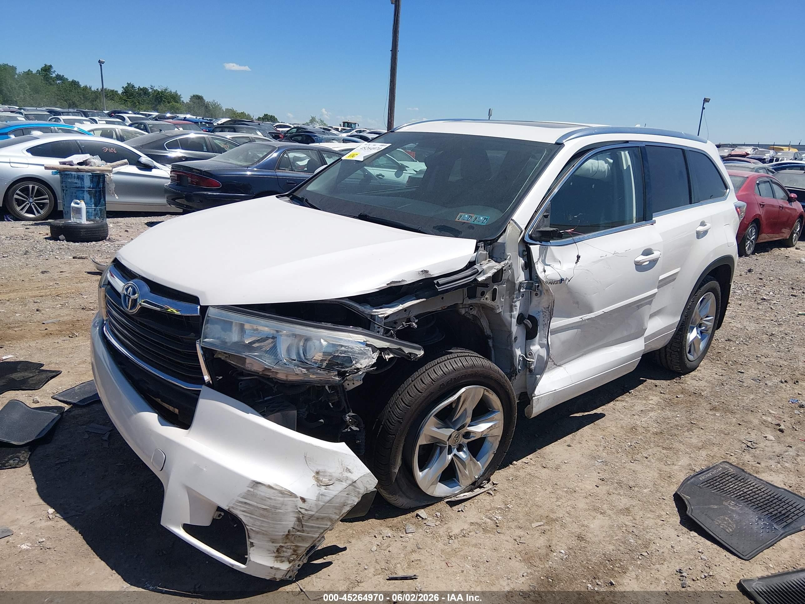 2015 Toyota Highlander Hybrid Limited Белый vin: 5TDDCRFHXFS010888
